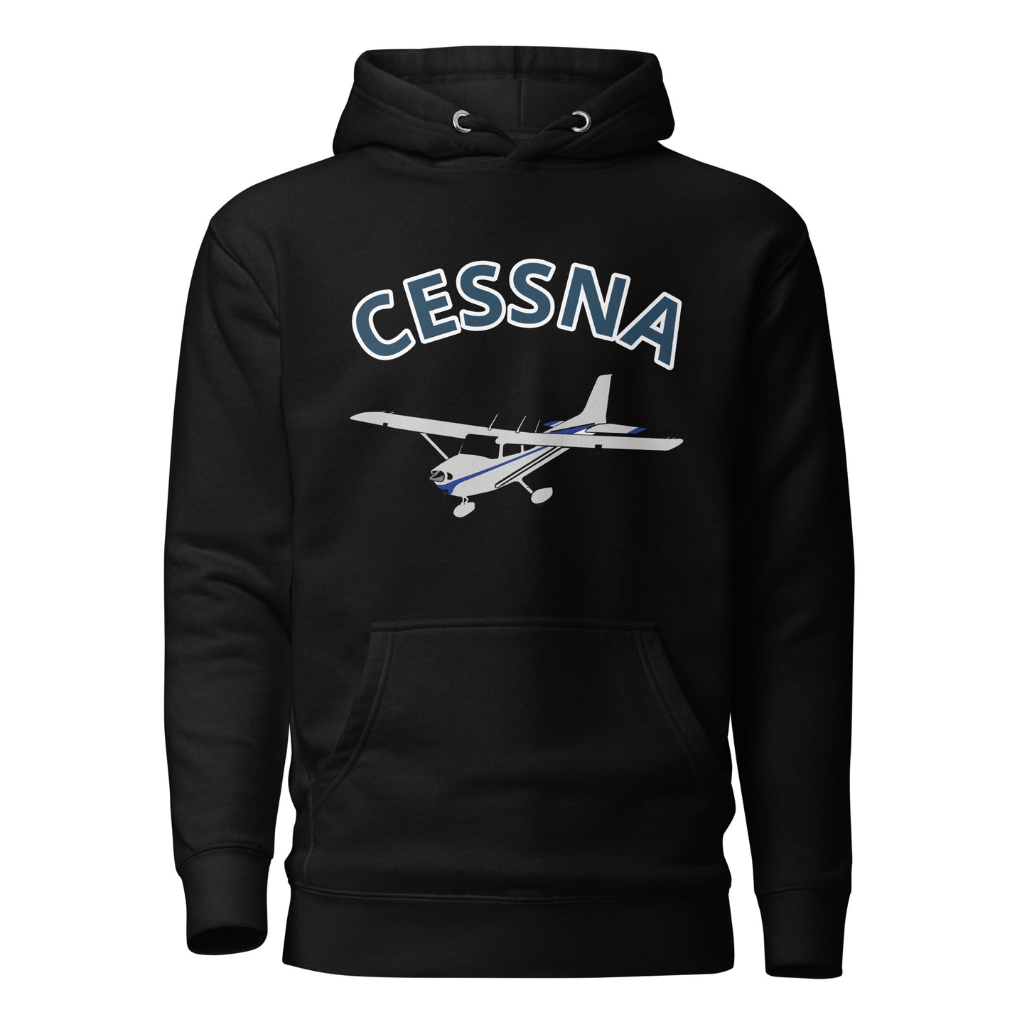 CESSNA 172 polished grey - blue  printed cozy fleece aviation Unisex Hoodie.