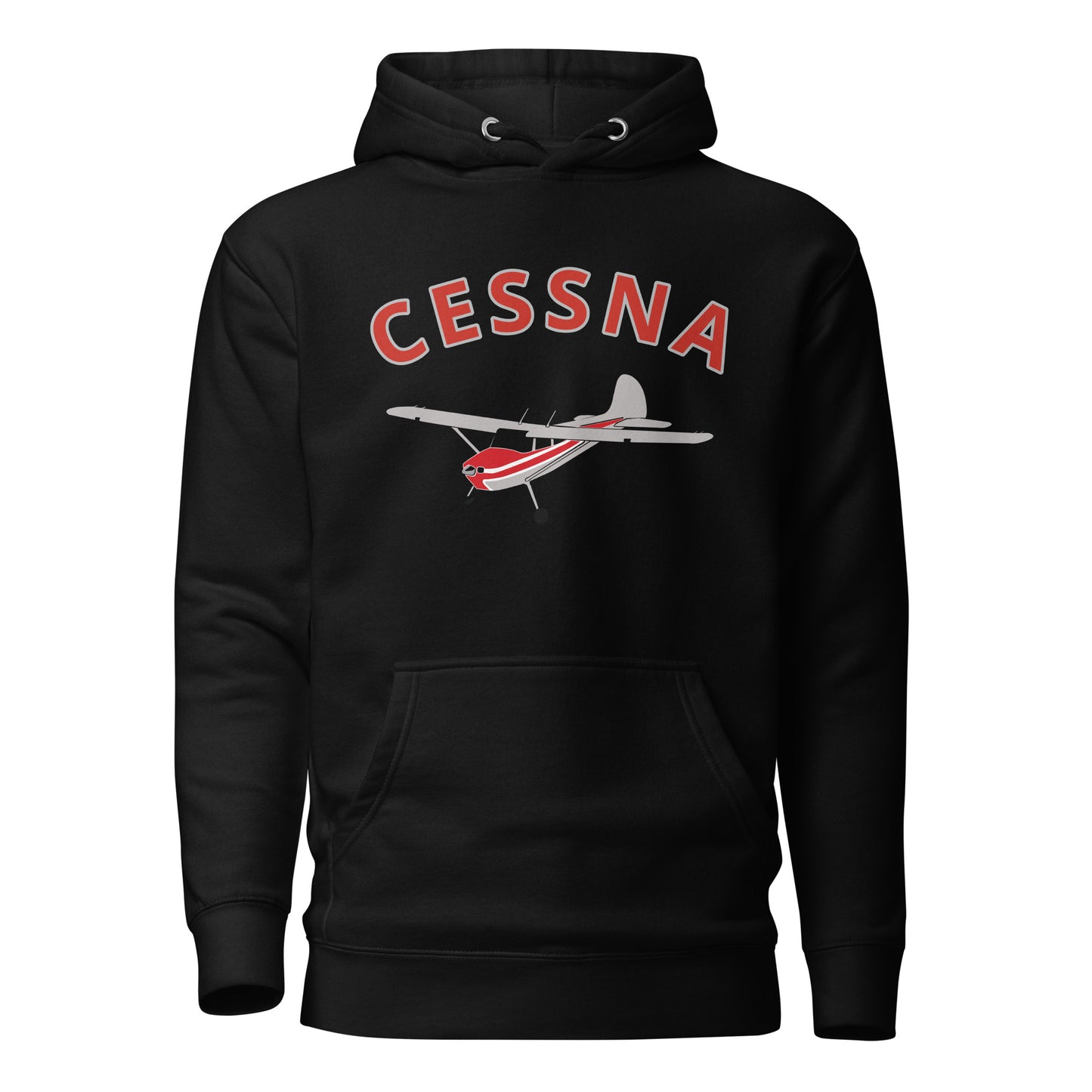 CESSNA 170 polished grey - red airplane cozy unisex Hoodie