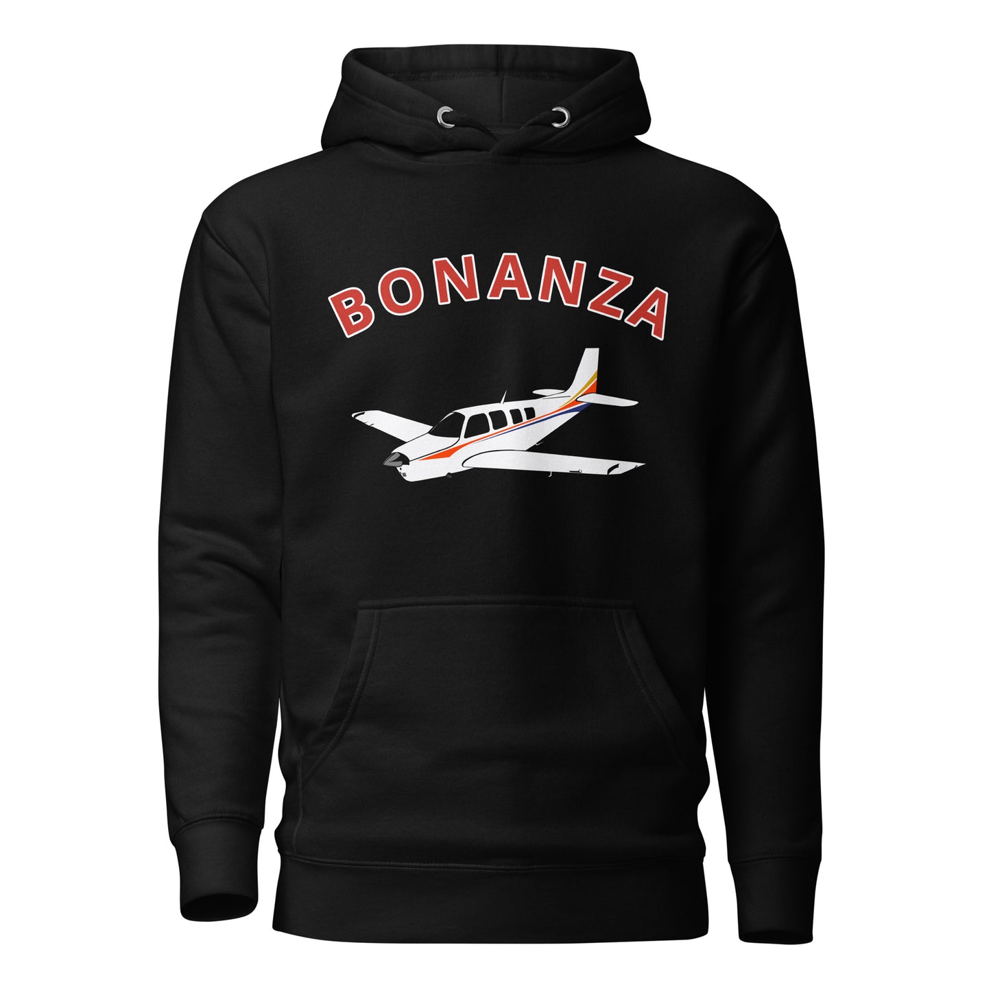 BONANZA A36 White with Stripe aircraft Printed Cozy Unisex Aviation Hoodie