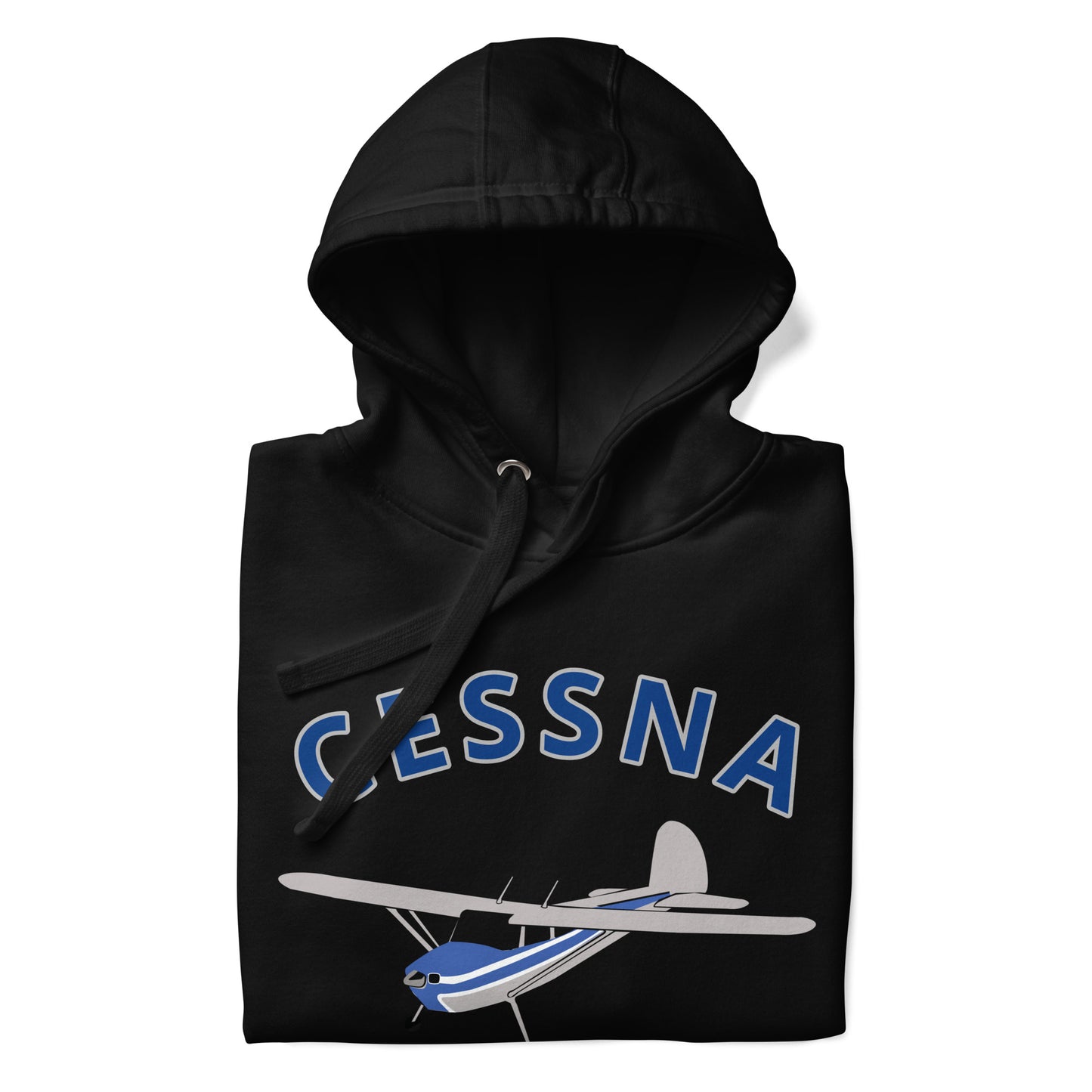 CESSNA 140 Polished-blue trim aircraft Cozy aviation Unisex Hoodie