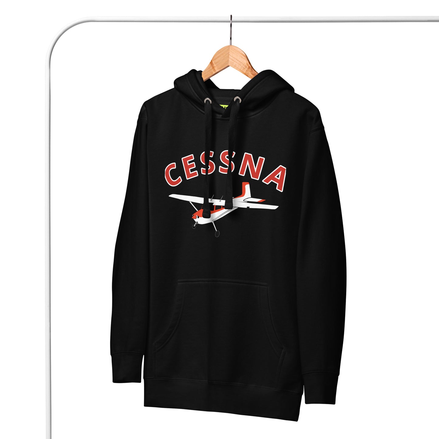 CESSNA 180 Skywagon White-Red aircraft graphic - cozy Unisex Hoodie. Classic fit for men and women