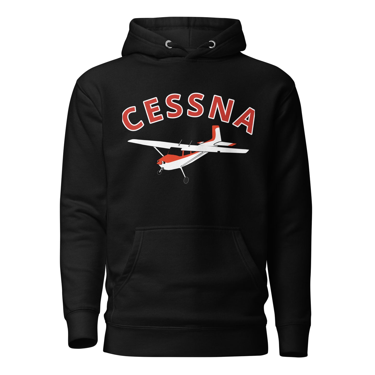 CESSNA 180 Skywagon White-Red aircraft graphic - cozy Unisex Hoodie. Classic fit for men and women