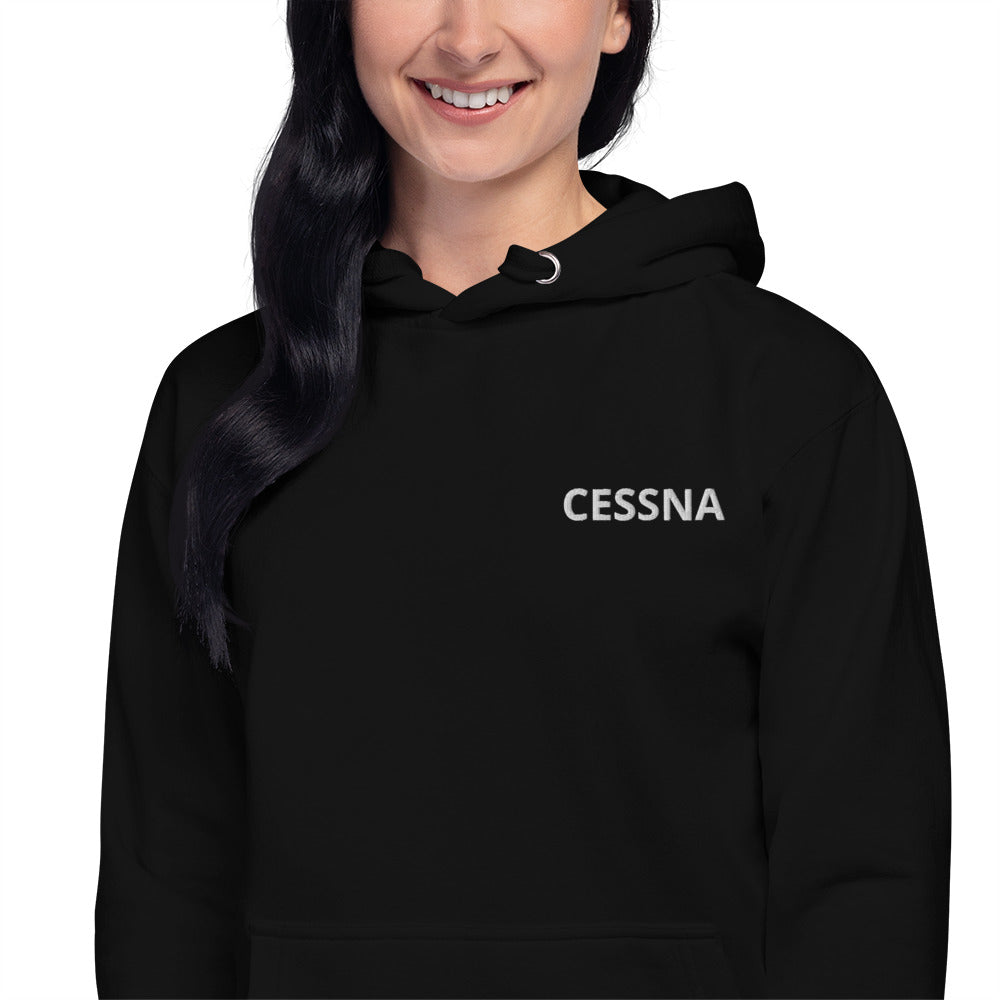 CESSNA 172 retro yellow Back Print with front embroidery CUSTOM N Number Unisex Hoodie