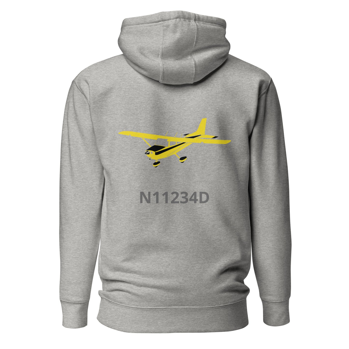 CESSNA 172 retro yellow Back Print with front embroidery CUSTOM N Number Unisex Hoodie