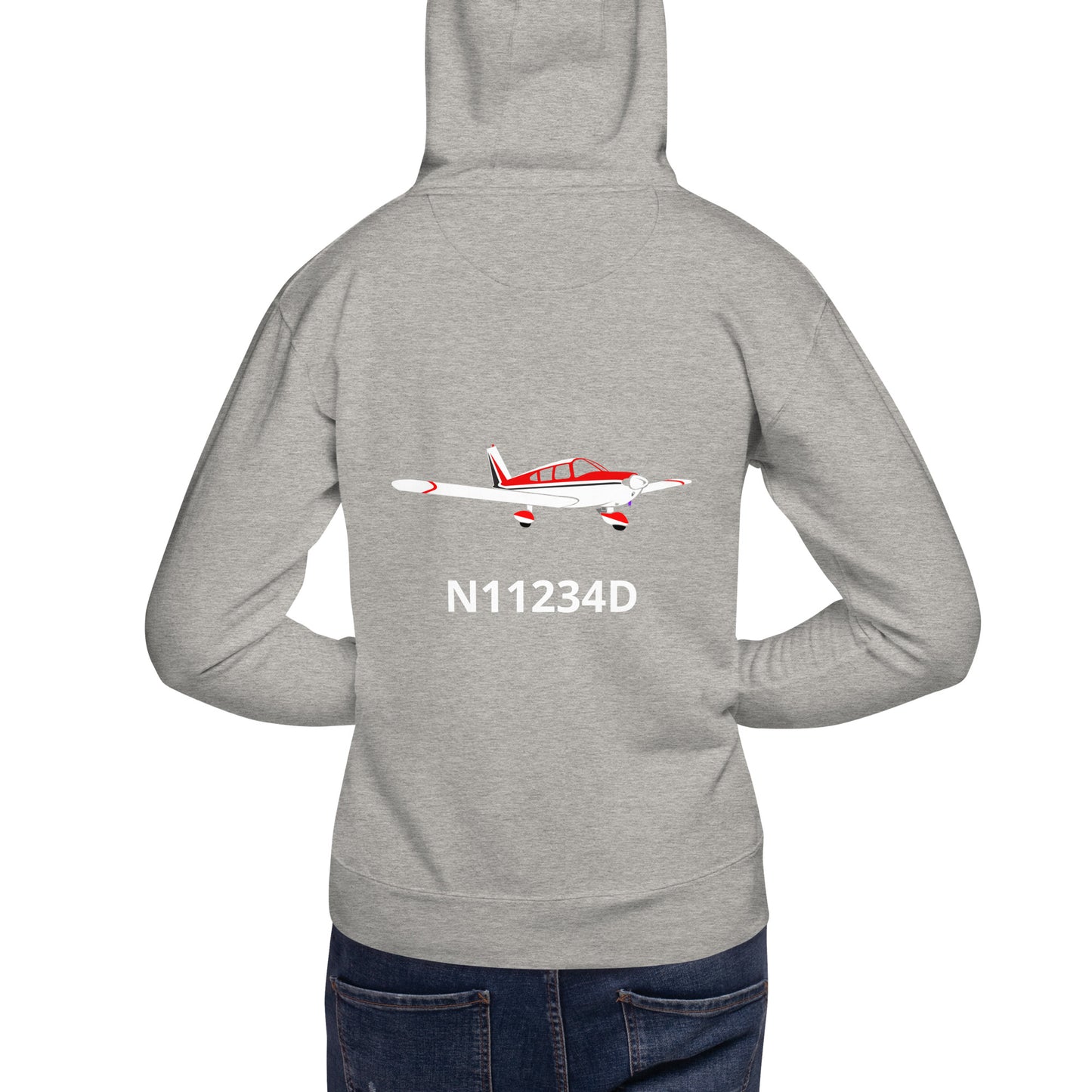 CHEROKEE classic white-red Back Print with front embroidery CUSTOM N Number Unisex Hoodie