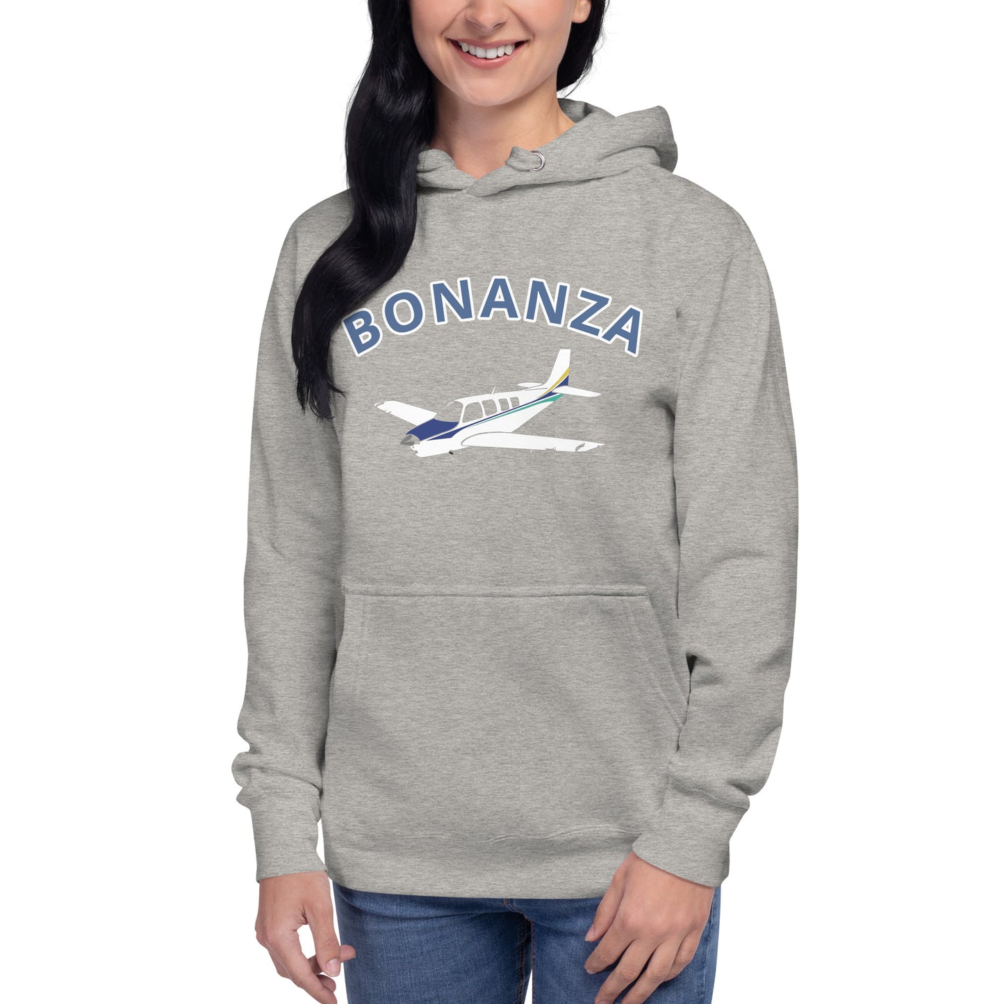 BONANZA A36 White - Blue aircraft  Printed Cozy Unisex Aviation Hoodie