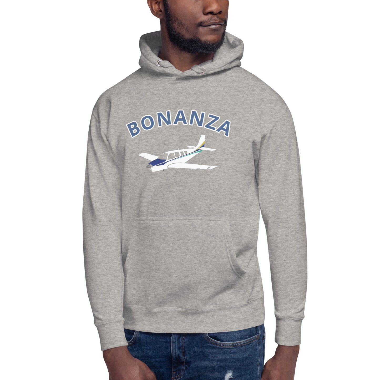 BONANZA A36 White - Blue aircraft  Printed Cozy Unisex Aviation Hoodie