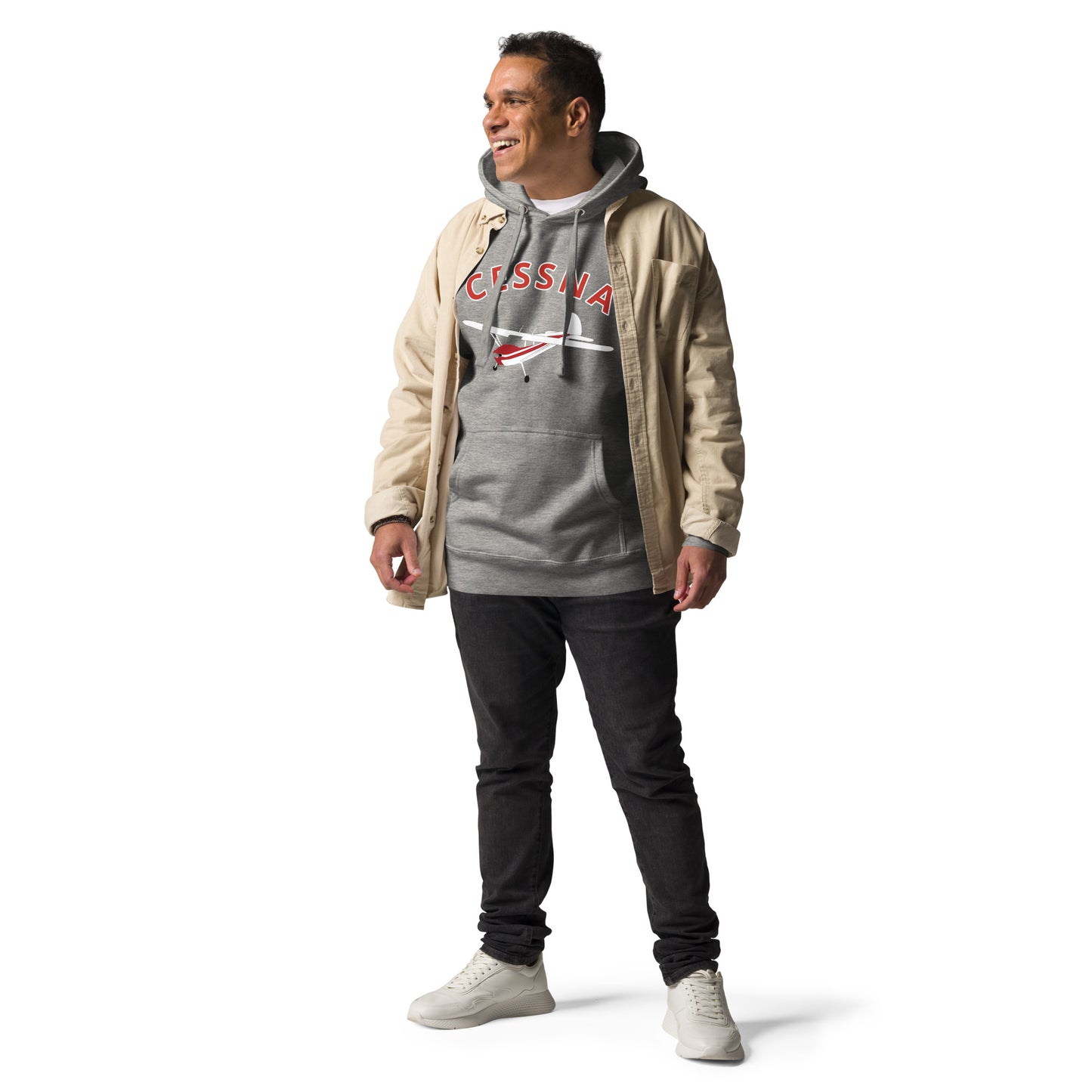 CESSNA 140 White - Red trim aircraft Cozy aviation Unisex Hoodie