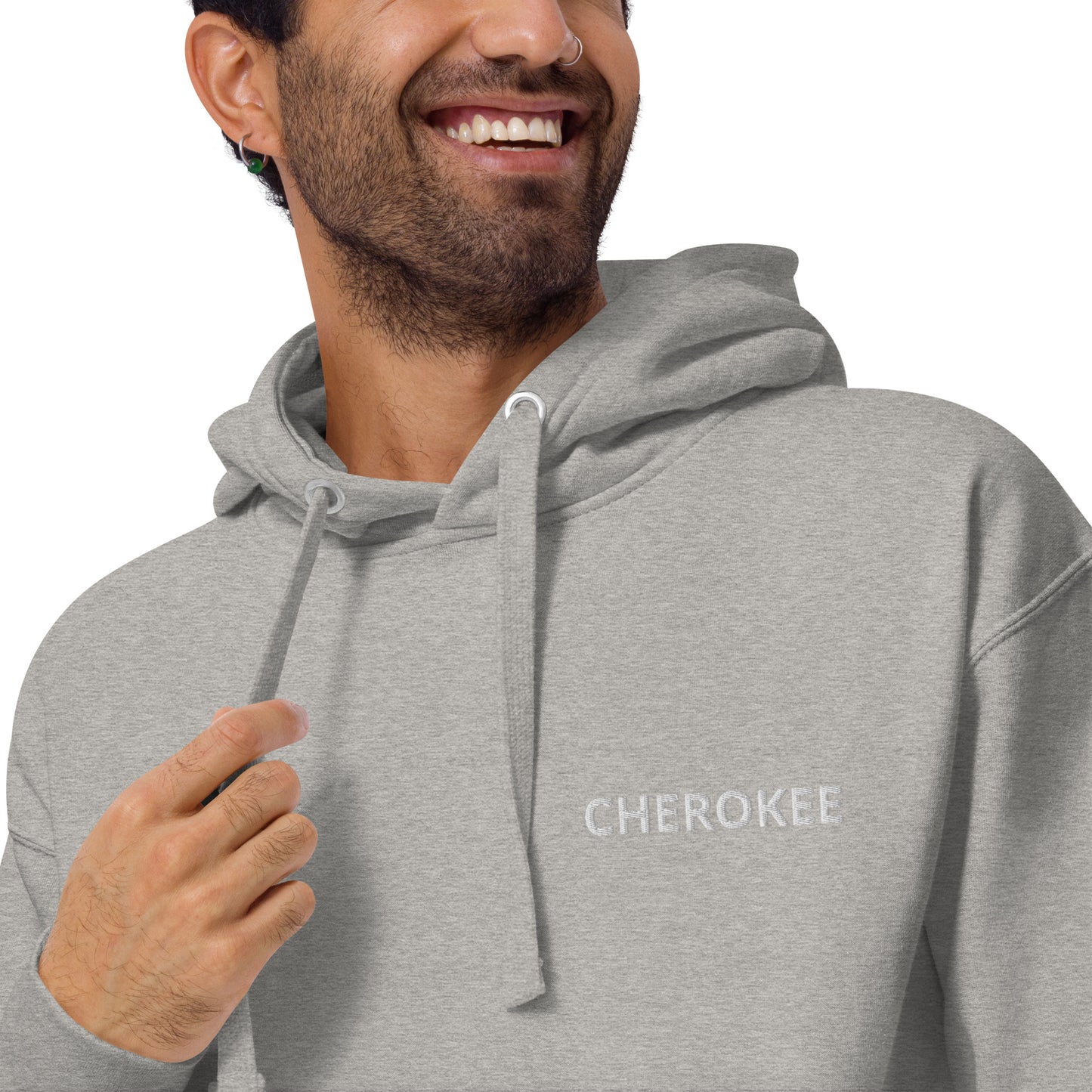 CHEROKEE classic white-red Back Print with front embroidery CUSTOM N Number Unisex Hoodie