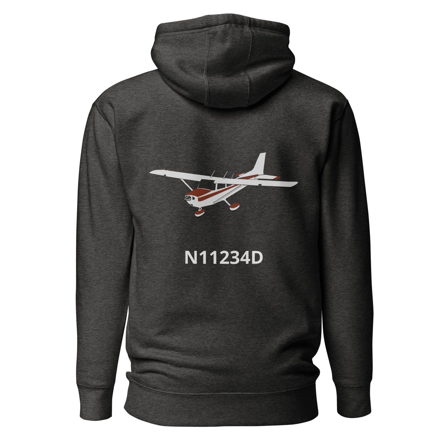 CESSNA 172 retro maroon Back Print with front embroidery CUSTOM N Number Unisex Hoodie