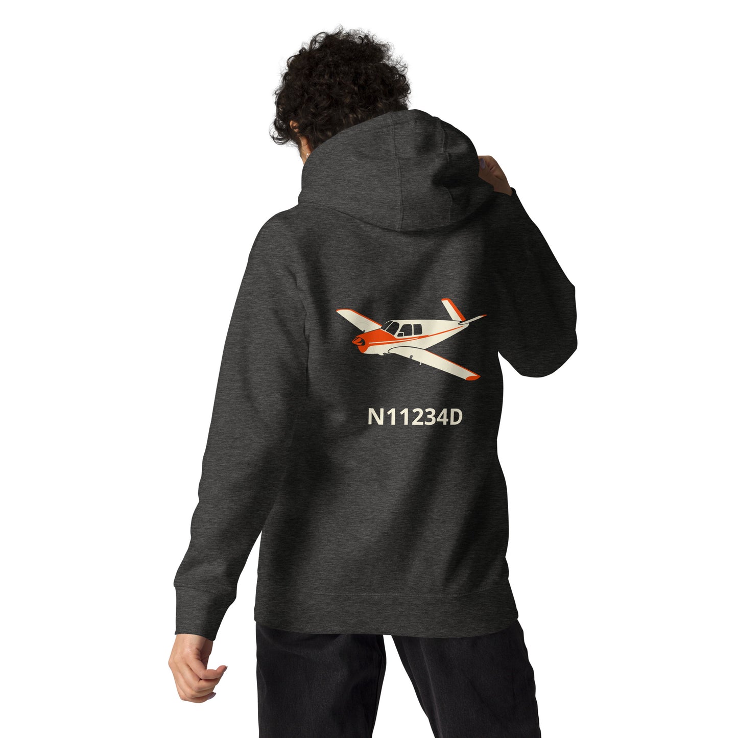 V-TAIL BONANZA Back Print with front embroiderery CUSTOM N Number Unisex Hoodie