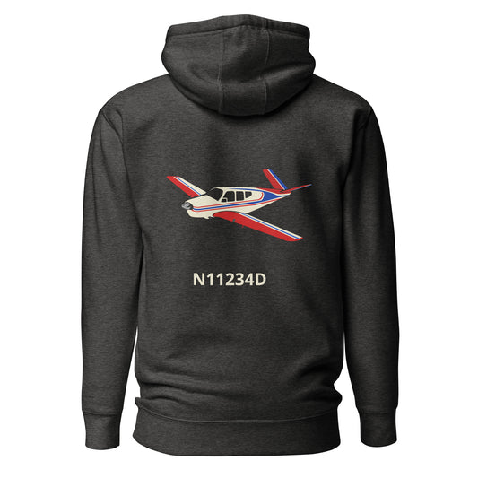 V-TAIL BONANZA Tri color 2 Back Print with front embroidery CUSTOM N Number Unisex Hoodie - Minimum 2