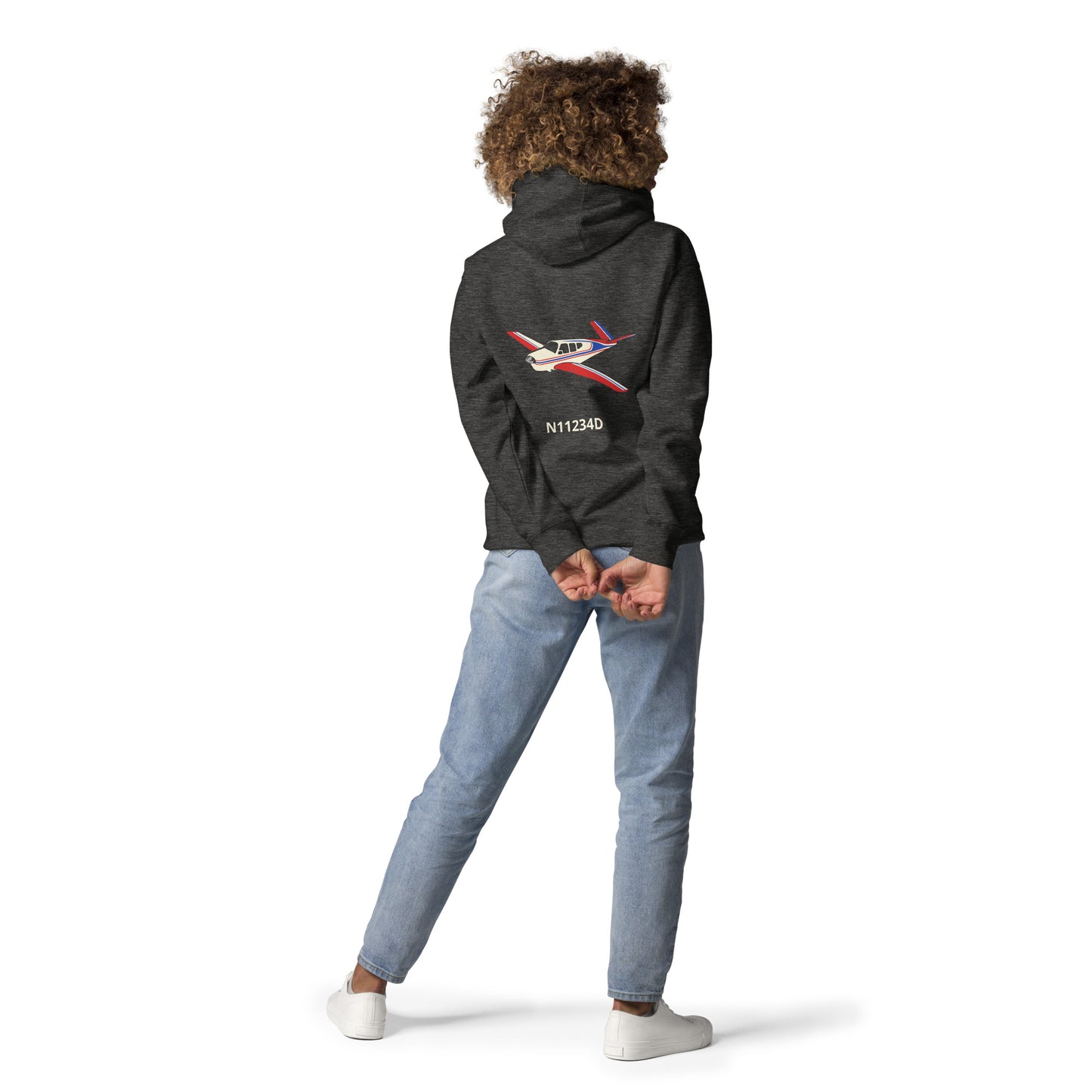 V-TAIL BONANZA Tri color 2 Back Print with front embroidery CUSTOM N Number Unisex Hoodie