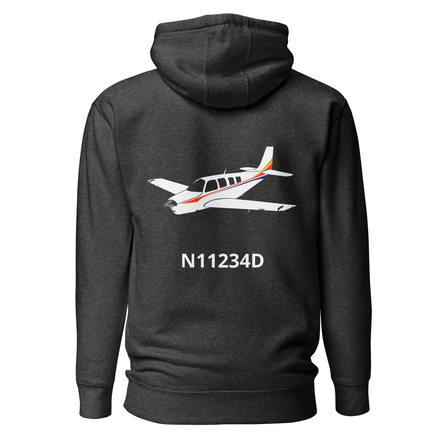 BONANZA A36 Back Print with front embroidery CUSTOM N Number Unisex Hoodie