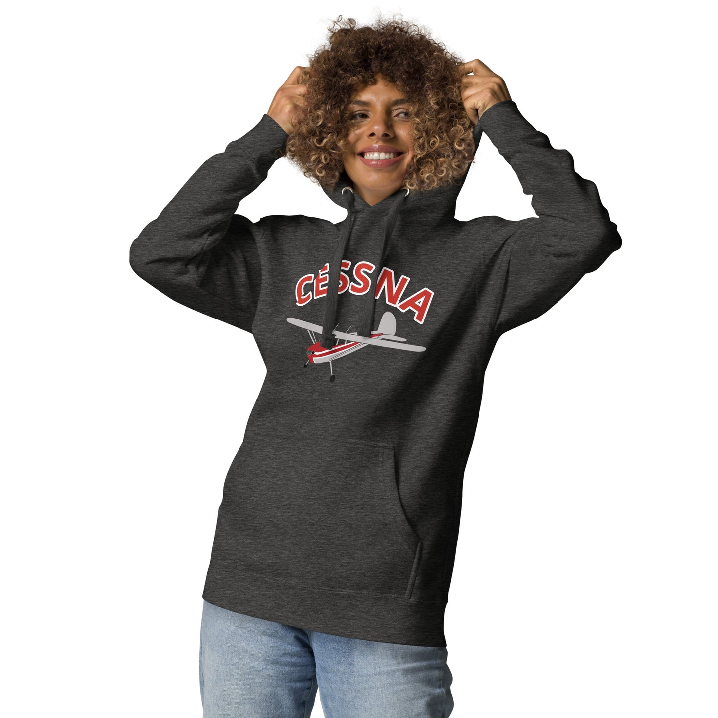 CESSNA 140 Polished-red trim aircraft Cozy aviation Unisex Hoodie