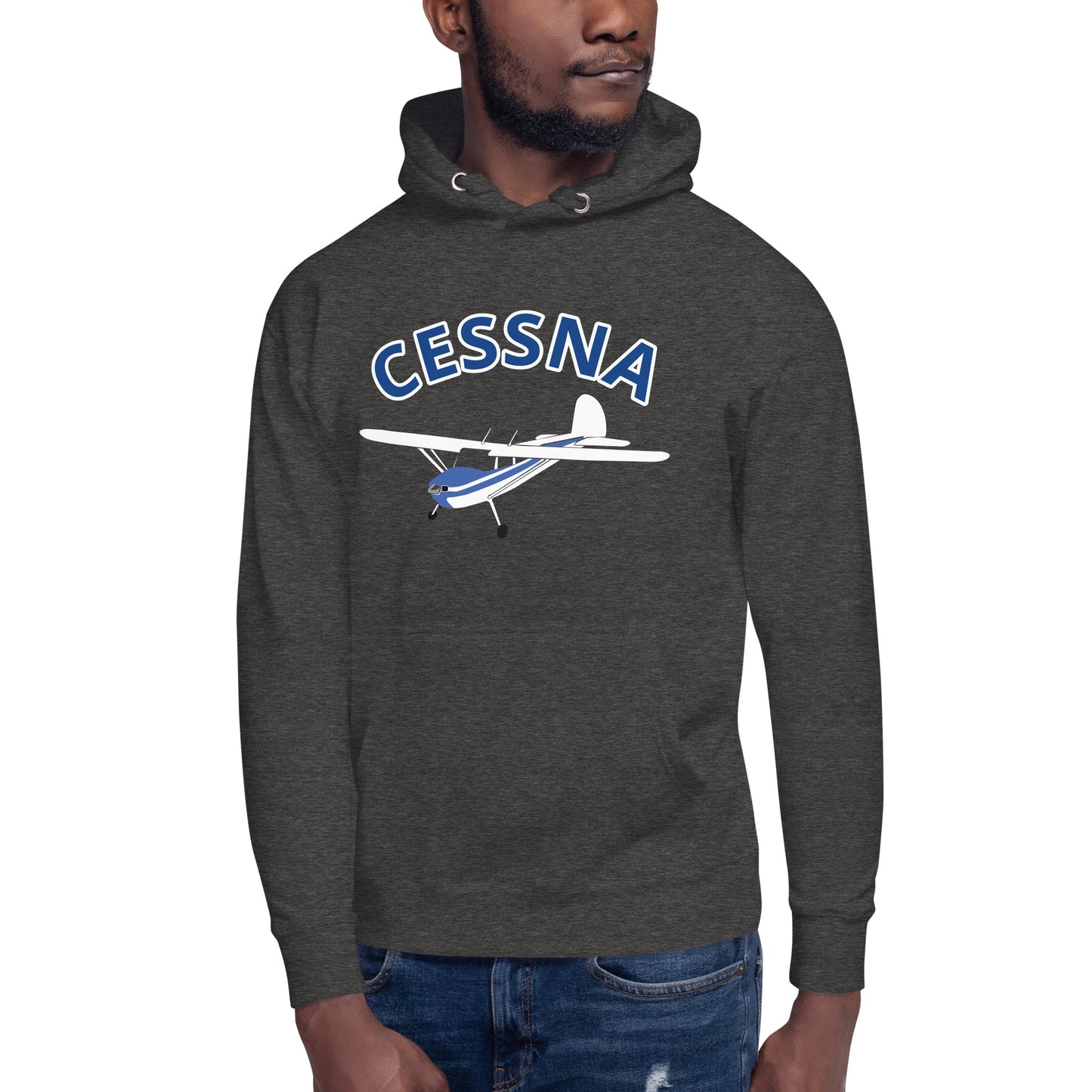 CESSNA 140 White-blue aircraft cozy Unisex Hoodie