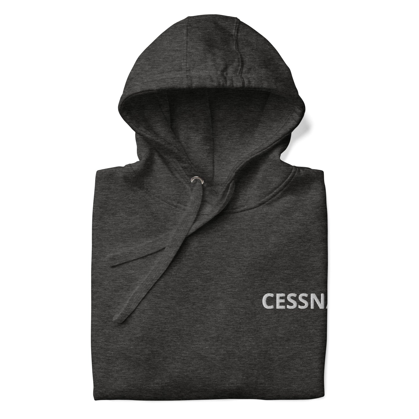 CESSNA 172 polished grey - blue Back Print with front embroidery CUSTOM N Number Unisex Hoodie.