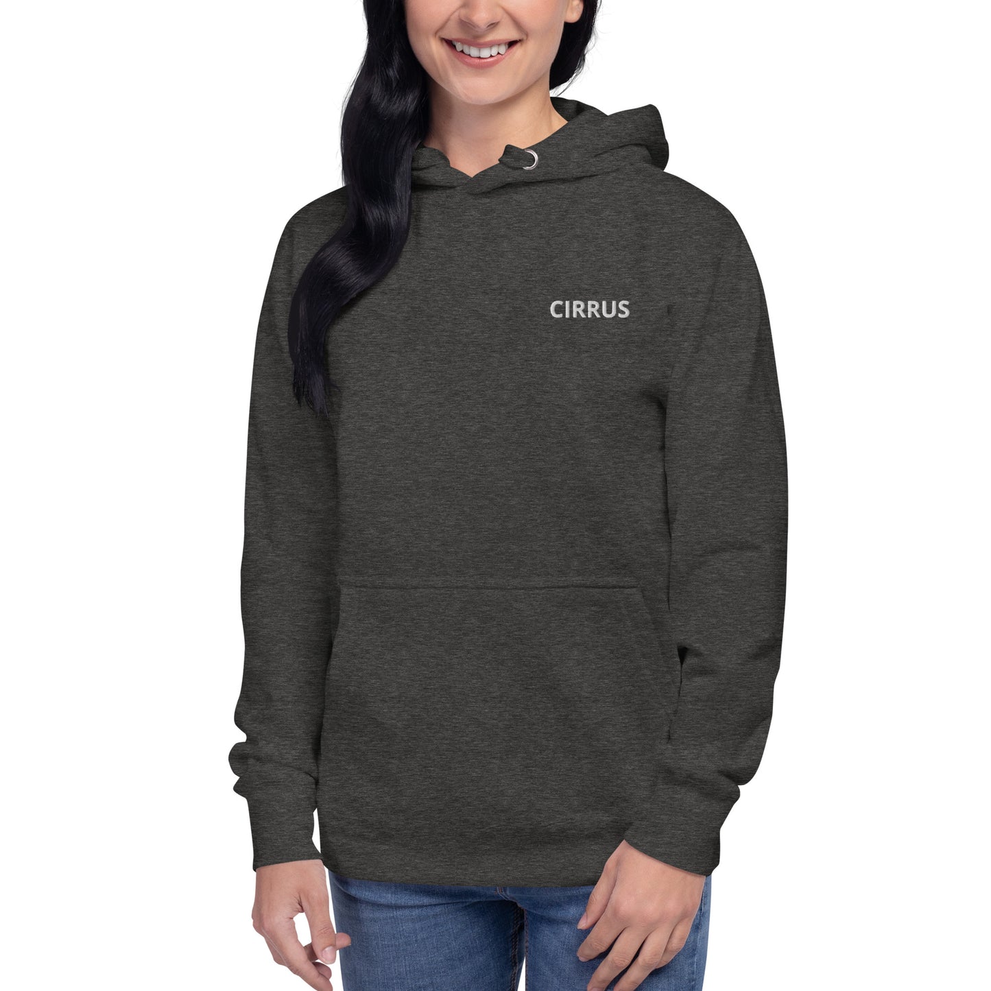 CIRRUS white-blue Back Print with front embroidery CUSTOM N Number Unisex Hoodie