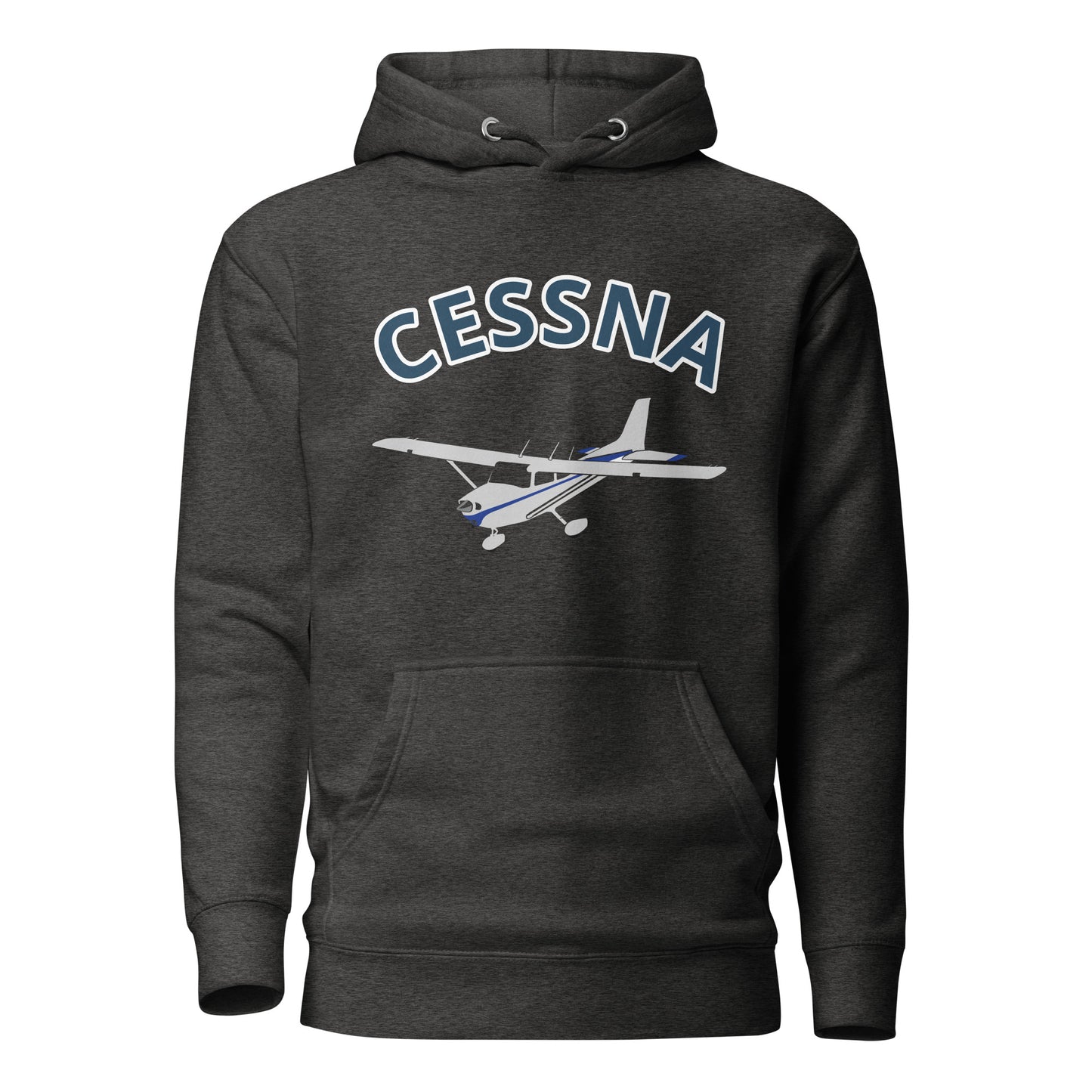 CESSNA 172 polished grey - blue  printed cozy fleece aviation Unisex Hoodie.