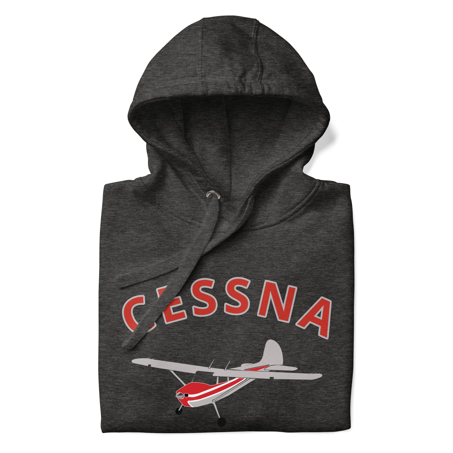 CESSNA 170 polished grey - red airplane cozy unisex Hoodie