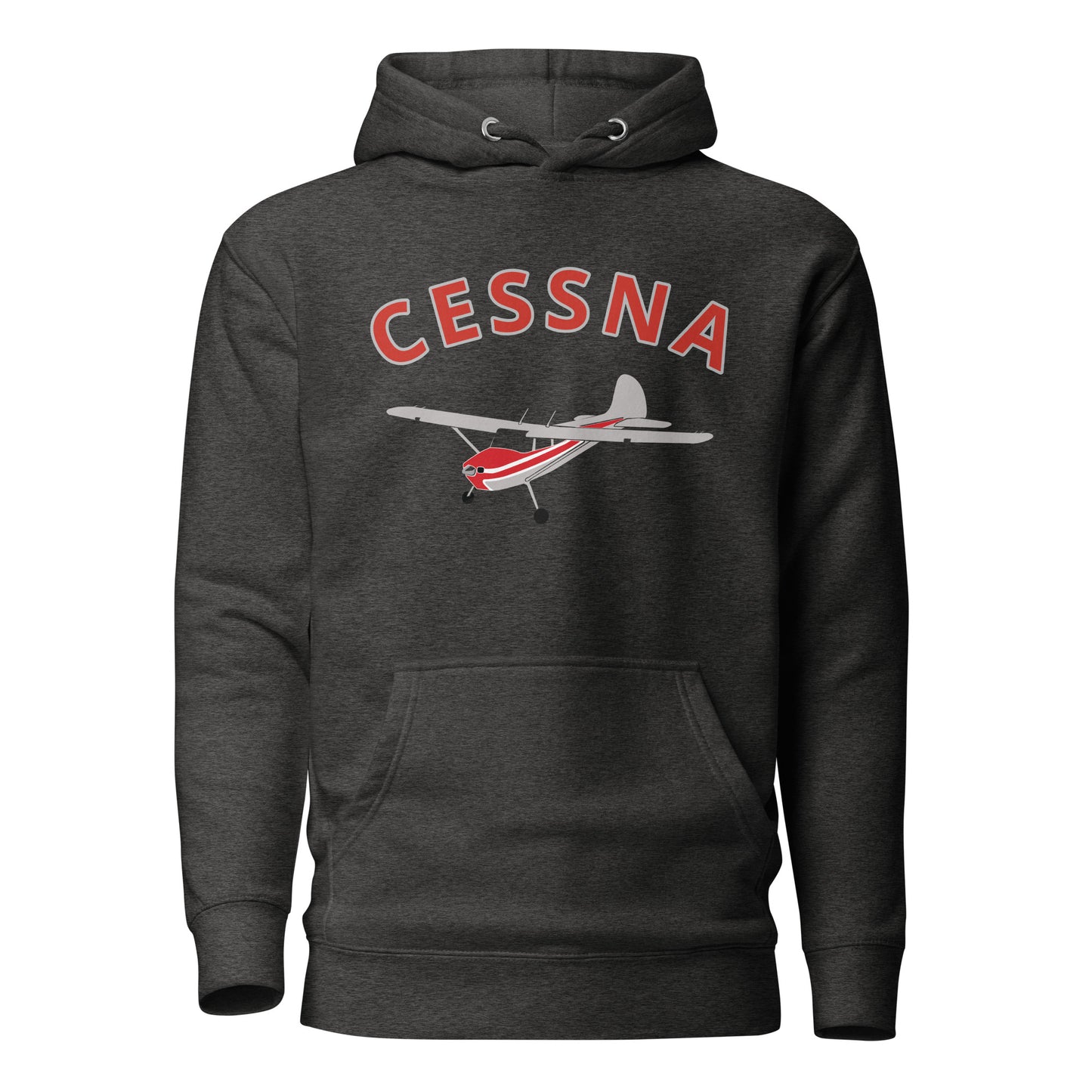 CESSNA 170 polished grey - red airplane cozy unisex Hoodie