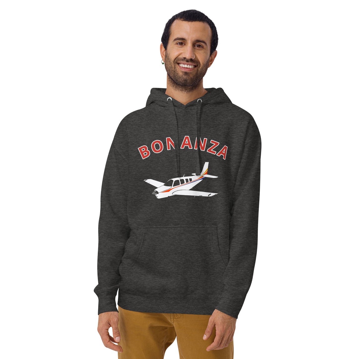 BONANZA A36 White with Stripe aircraft Printed Cozy Unisex Aviation Hoodie