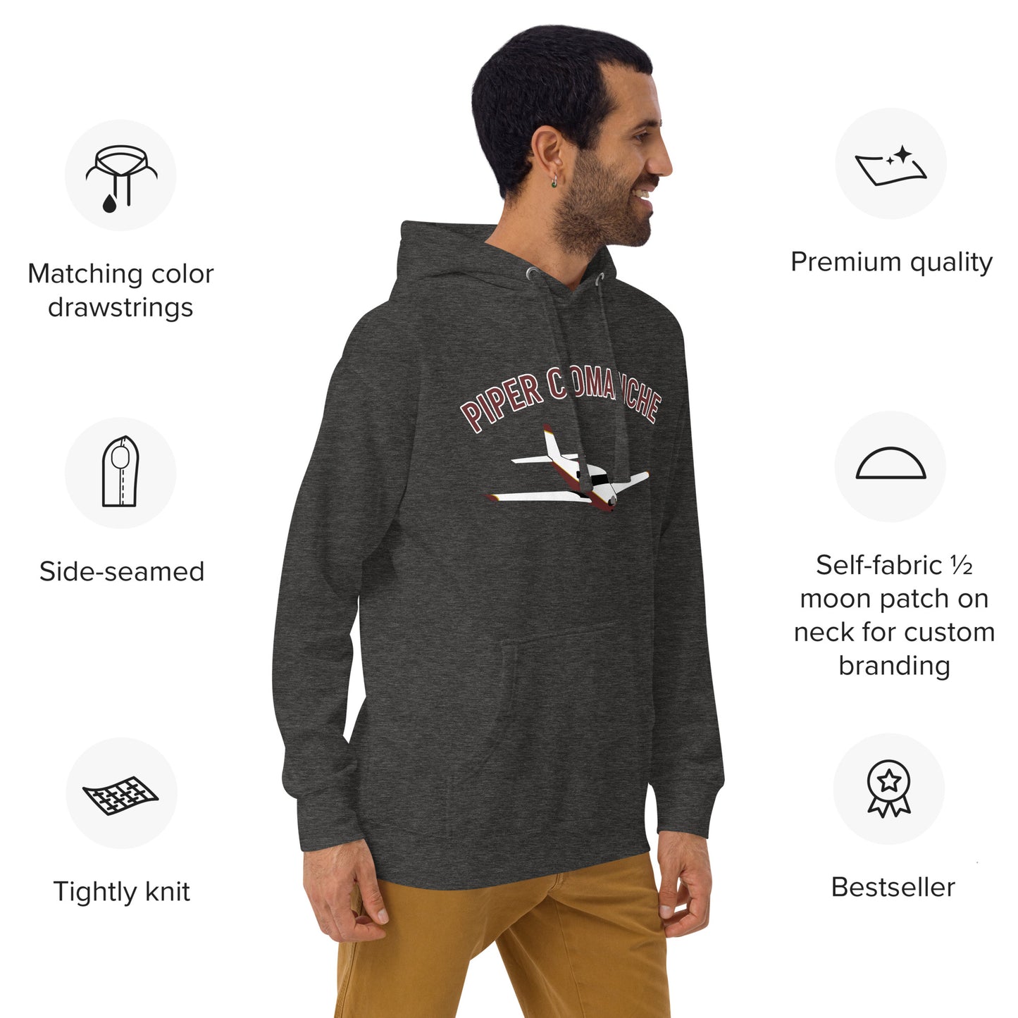 PIPER COMANCHE exclusive aircraft graphic - cozy Unisex Hoodie. Classic fit for men and women.