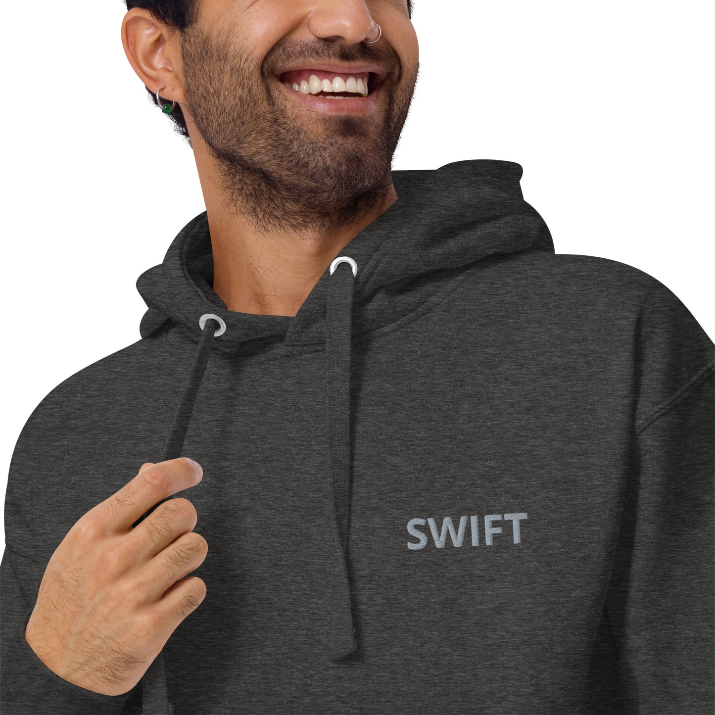 SWIFT Back Print with front embroidery CUSTOM N Number Unisex Hoodie