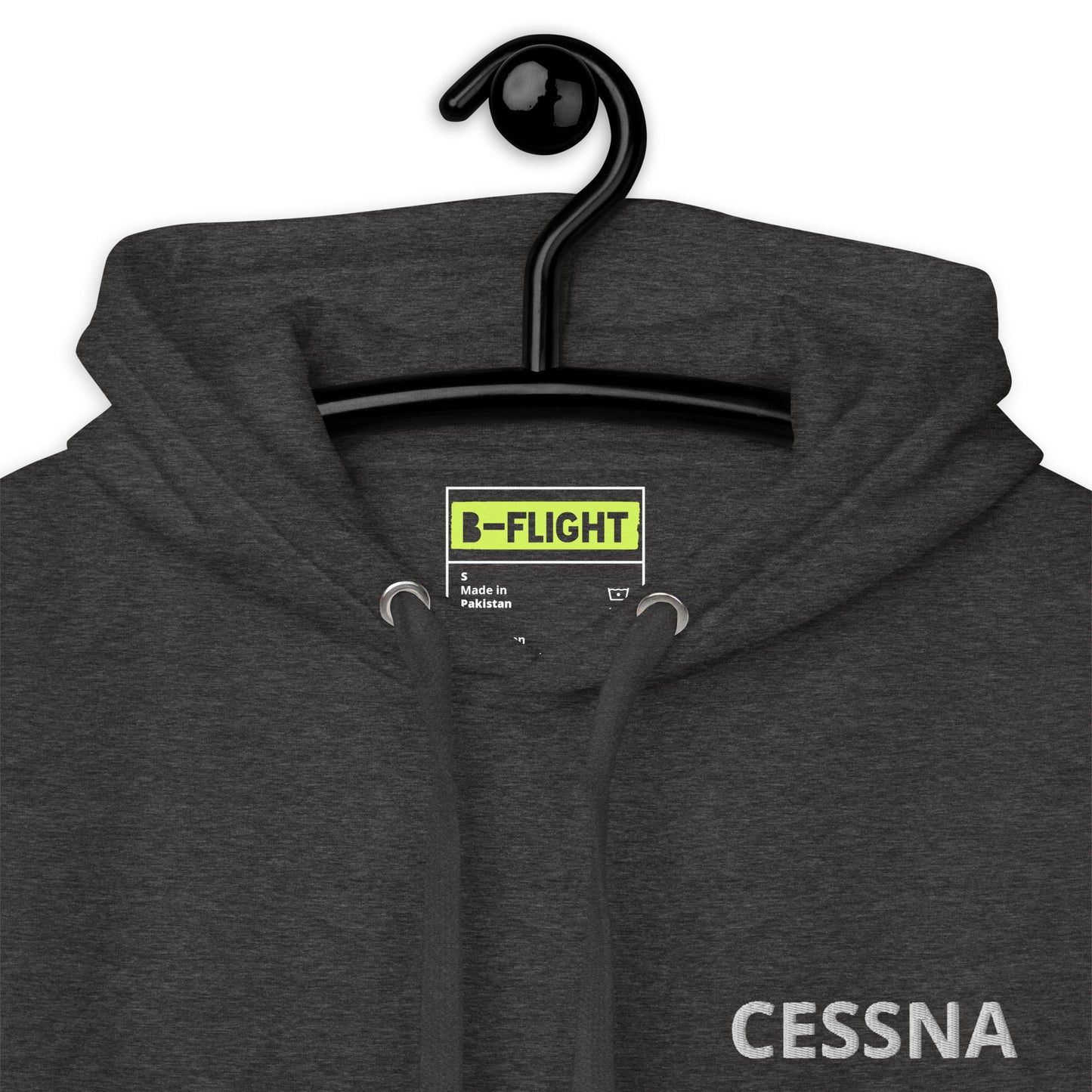 CESSNA 172 polished grey - blue Back Print with front embroidery CUSTOM N Number Unisex Hoodie.