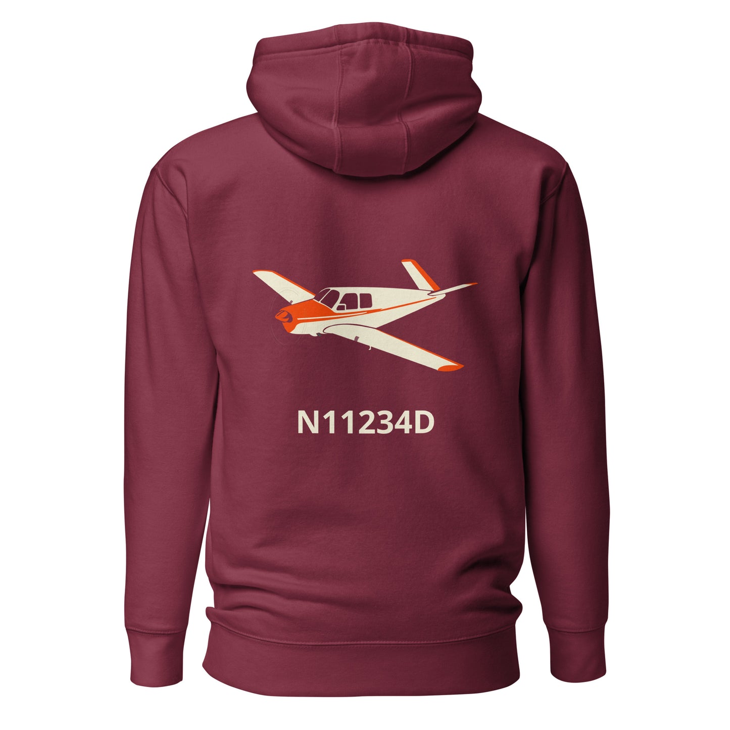 V-TAIL BONANZA Back Print with front embroiderery CUSTOM N Number Unisex Hoodie