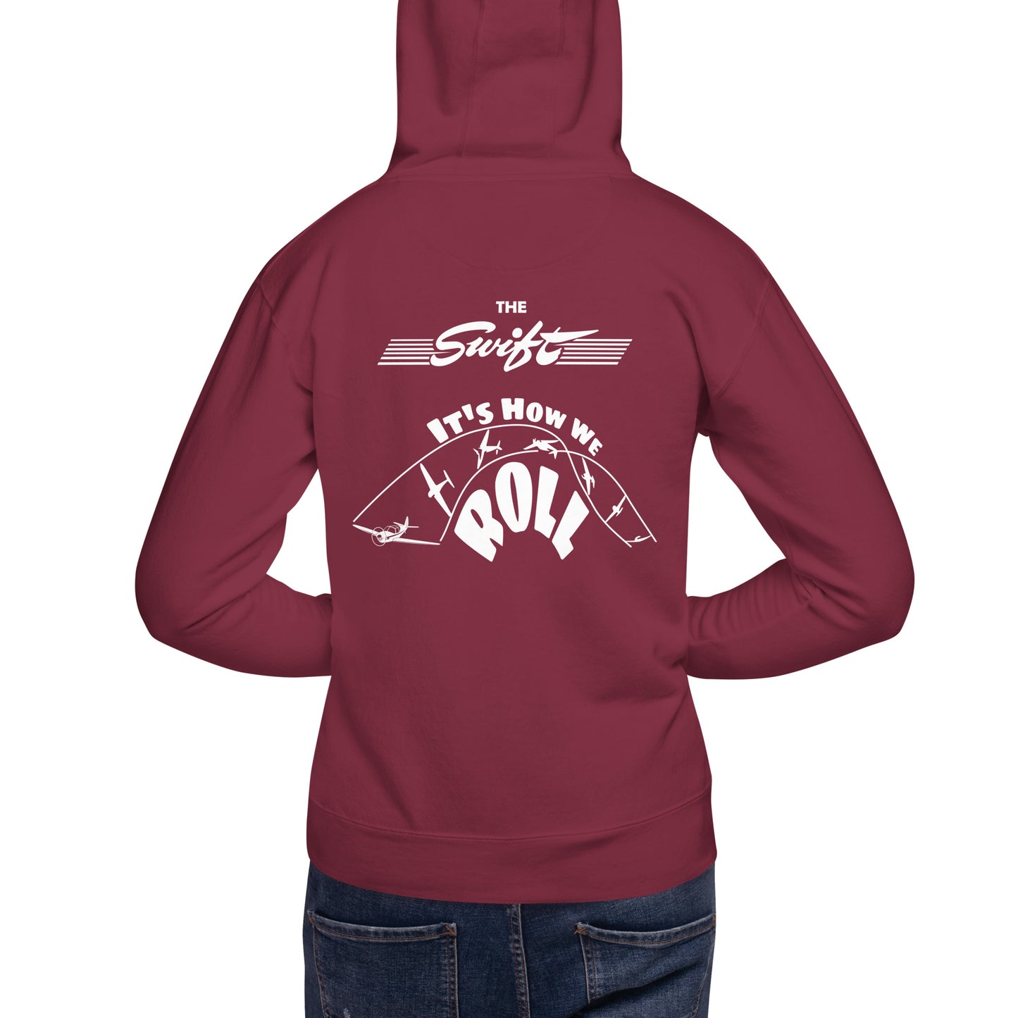 The SWIFT "It's How We Roll"  back graphic with front embroidery CUSTOM N Number Unisex Hoodie