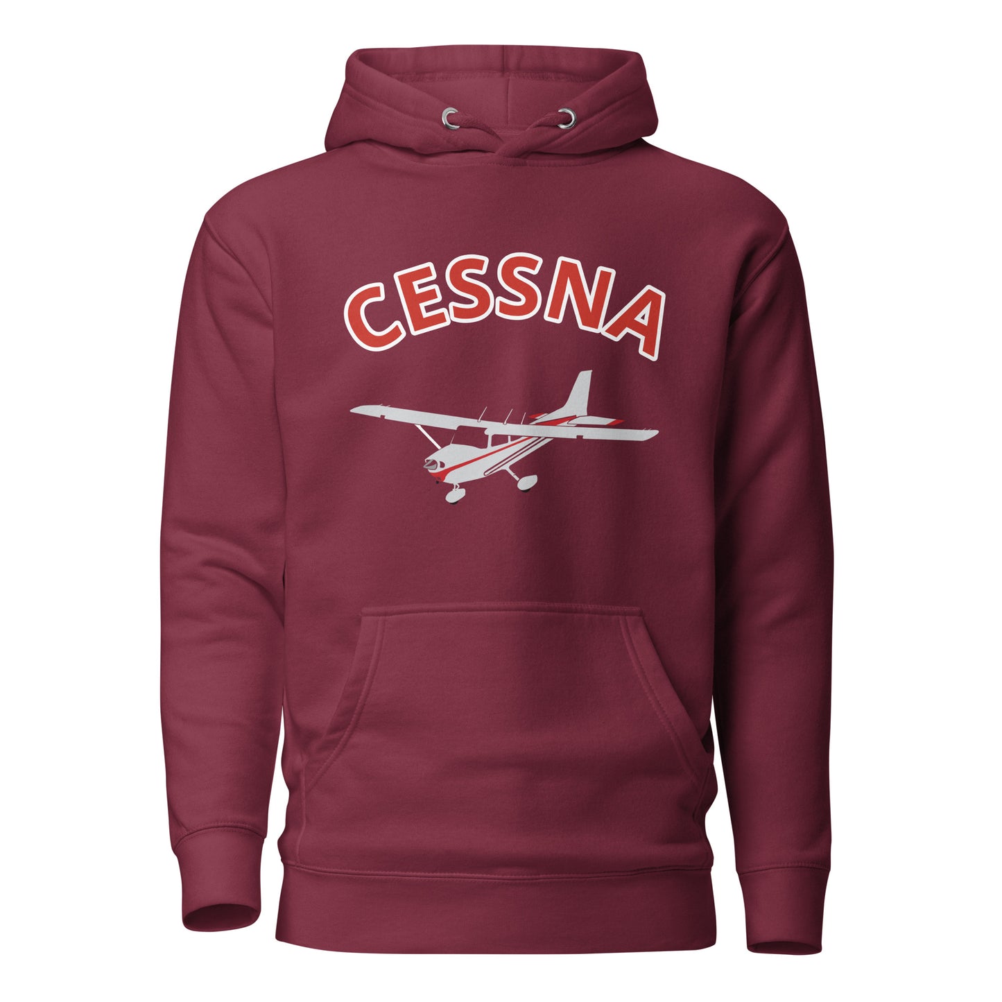 CESSNA 172 polished grey - red printed cozy fleece aviation Unisex Hoodie