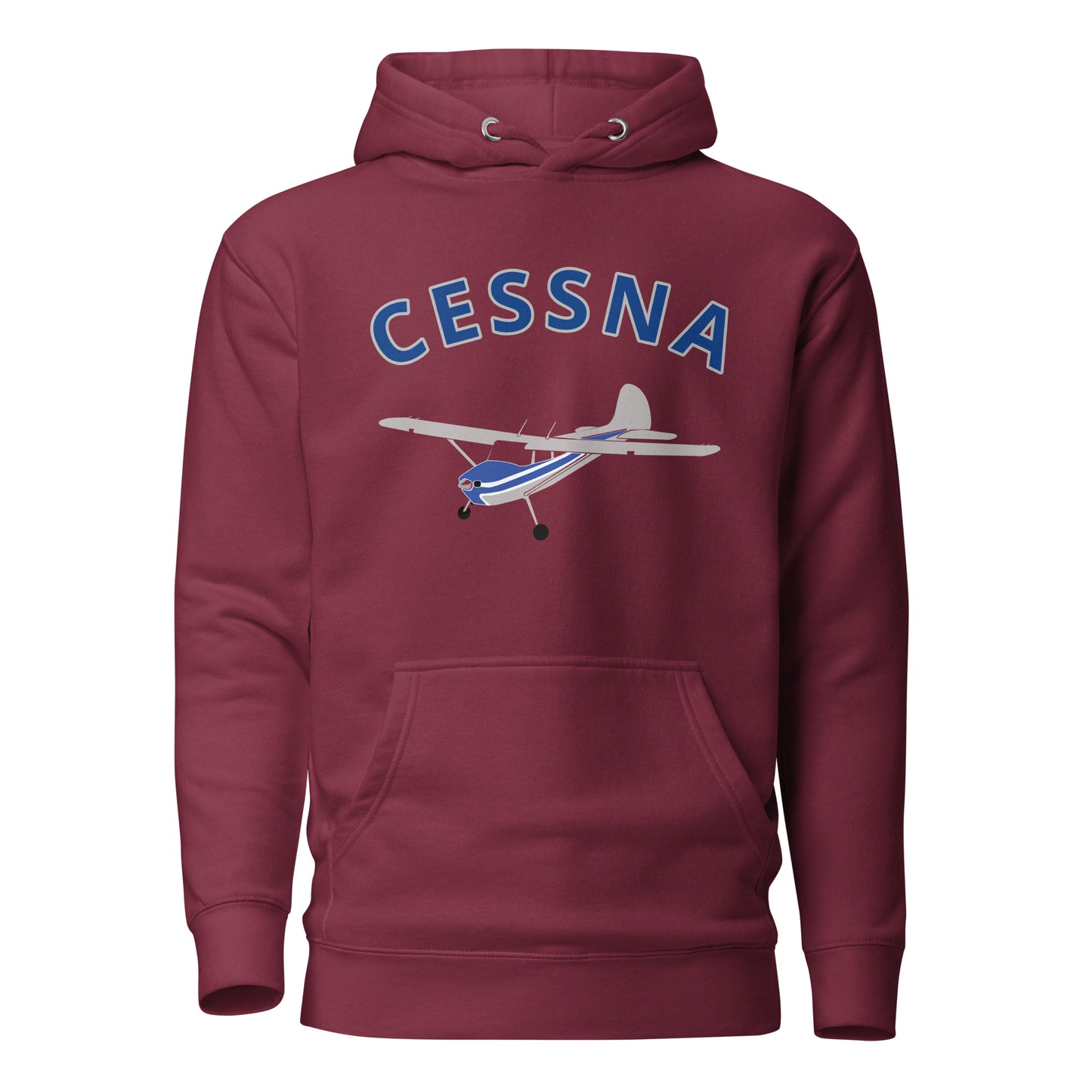 CESSNA 170 polished grey - blue airplane cozy unisex Hoodie