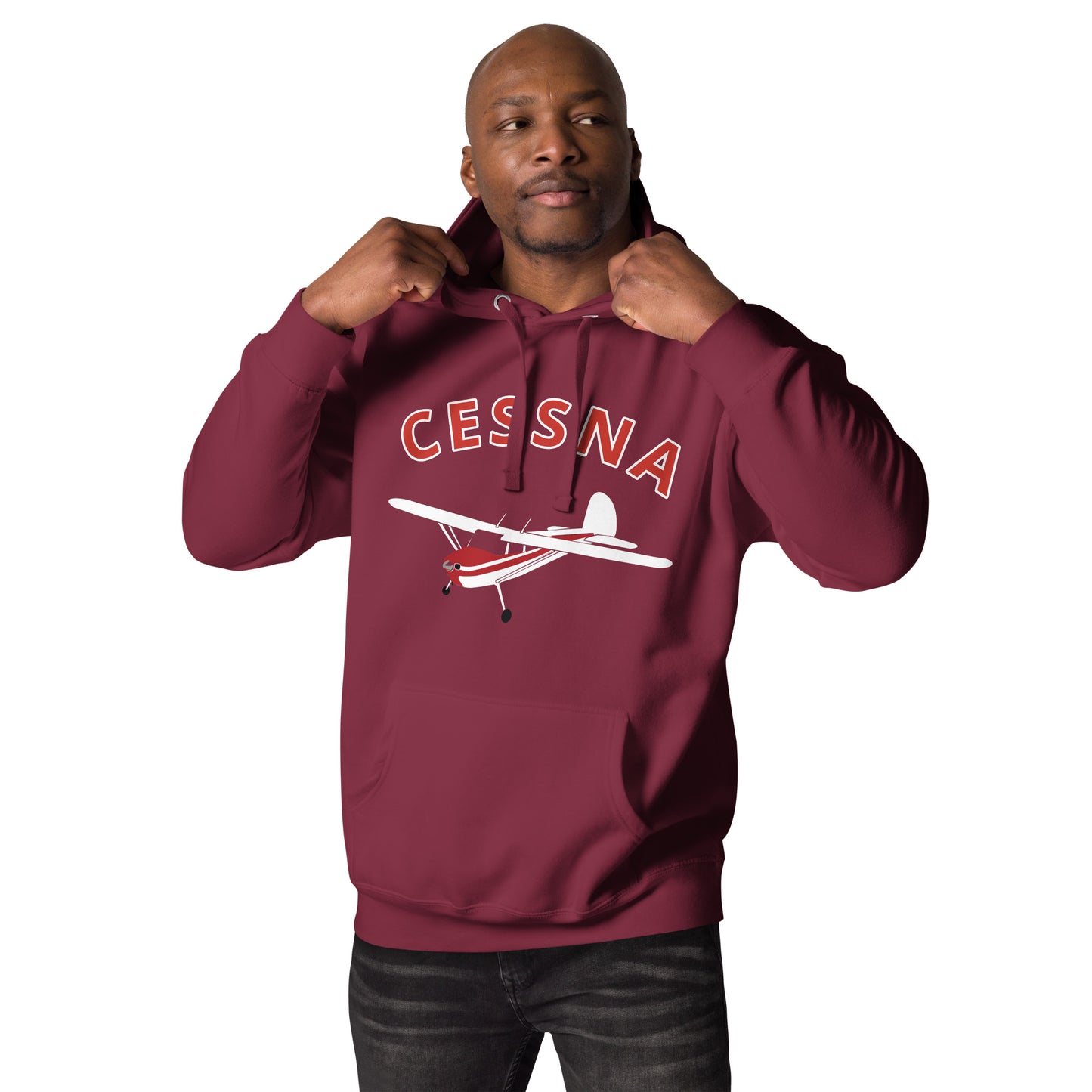 CESSNA 140 White - Red trim aircraft Cozy aviation Unisex Hoodie