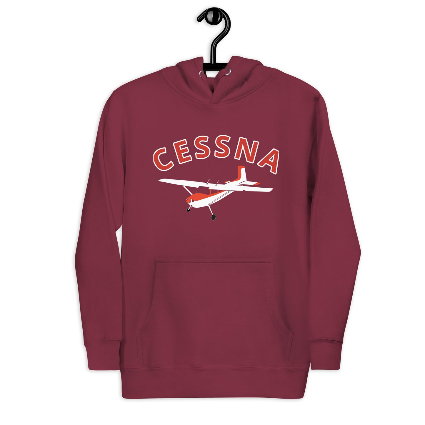 CESSNA 180 Skywagon White-Red aircraft graphic - cozy Unisex Hoodie. Classic fit for men and women