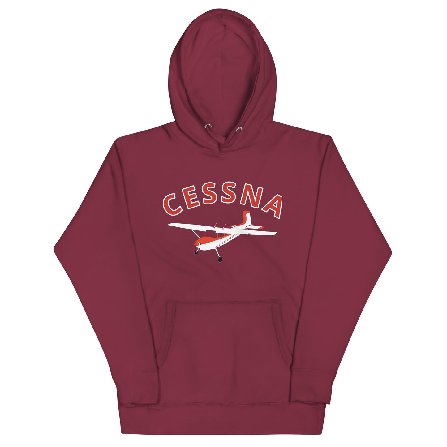 CESSNA 180 Skywagon White-Red aircraft graphic - cozy Unisex Hoodie. Classic fit for men and women