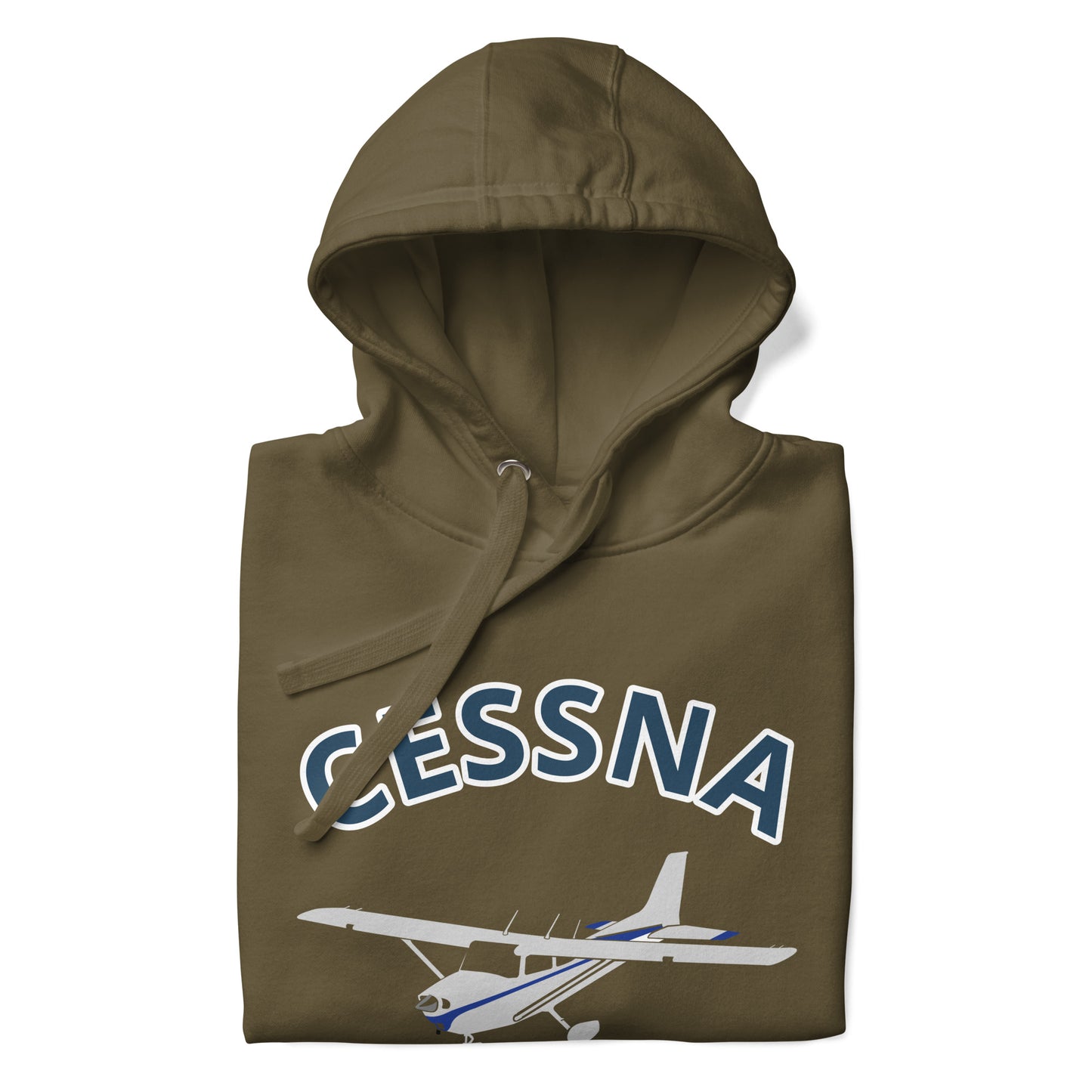 CESSNA 172 polished grey - blue  printed cozy fleece aviation Unisex Hoodie.