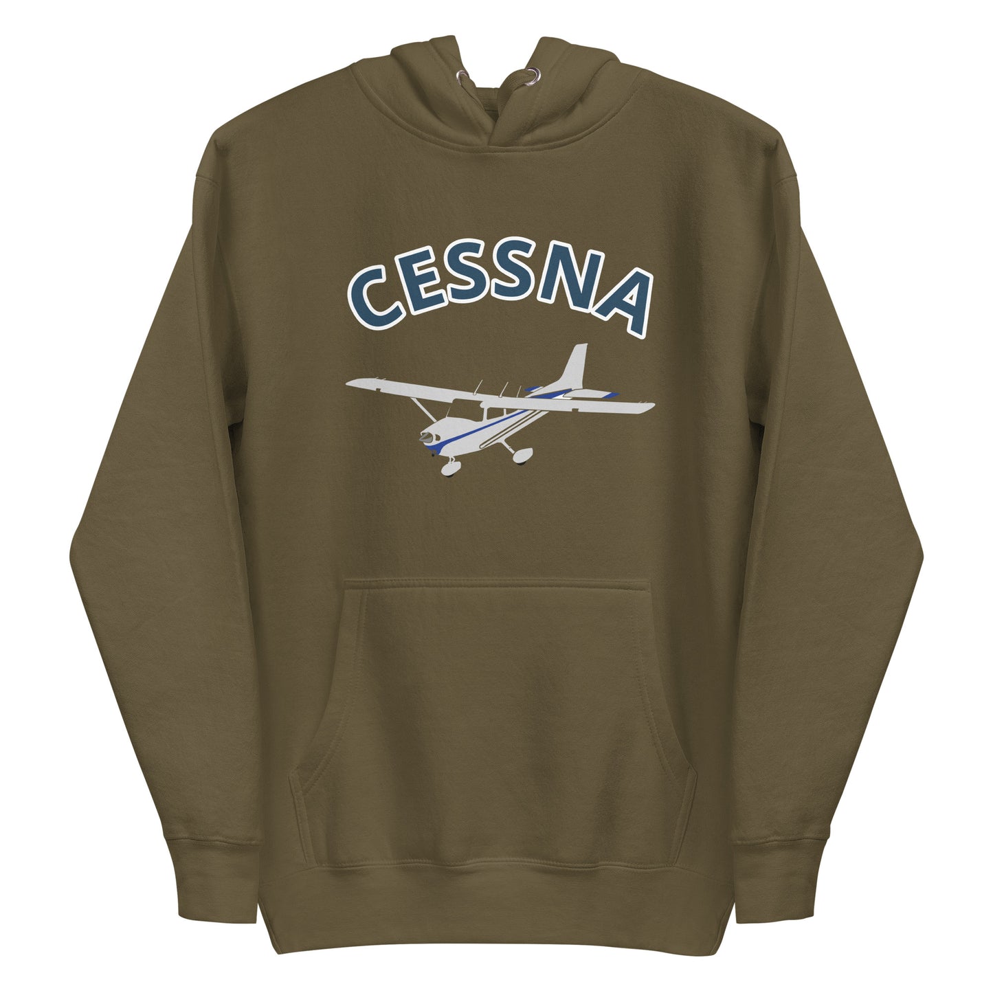 CESSNA 172 polished grey - blue  printed cozy fleece aviation Unisex Hoodie.