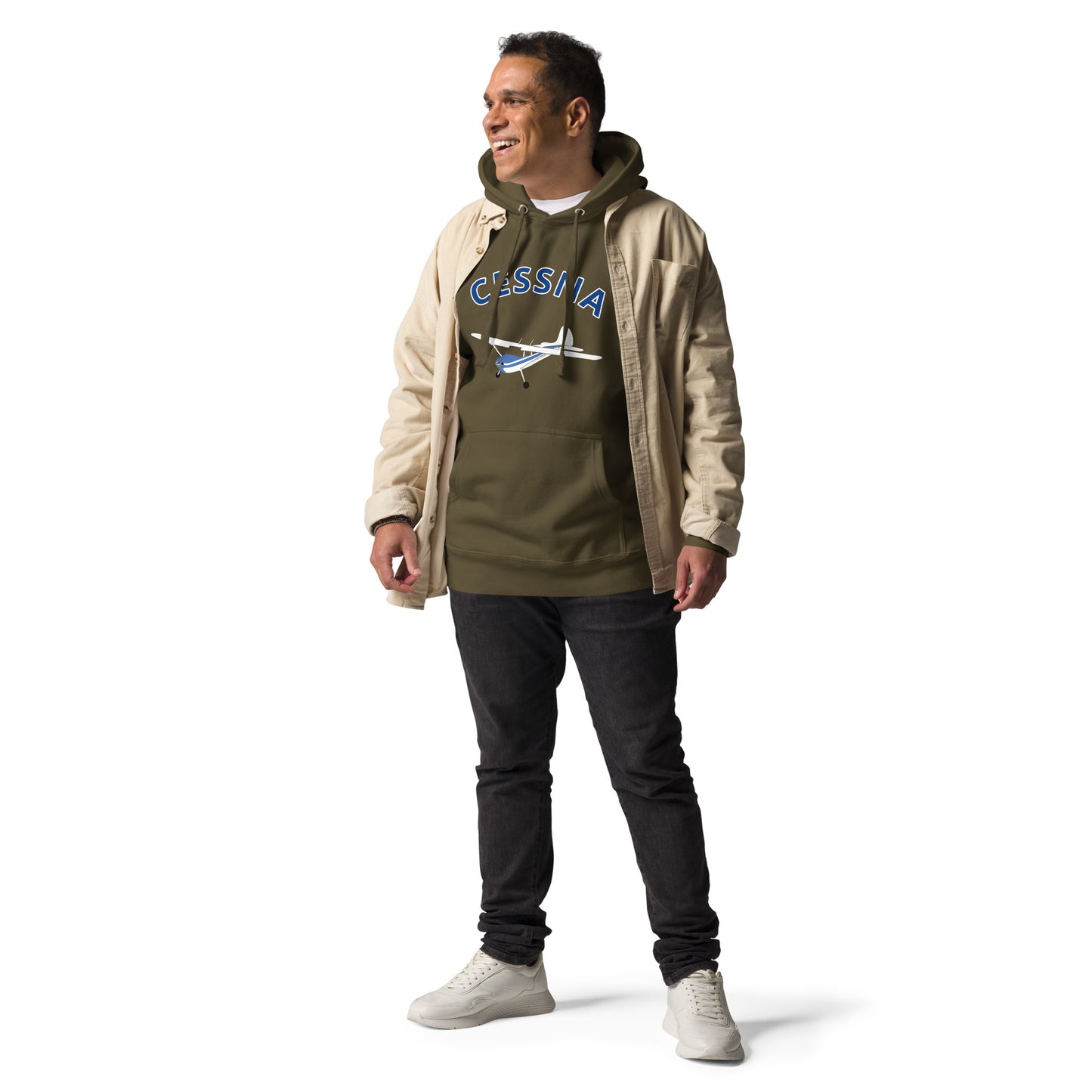 CESSNA 170 White-blue airplane cozy unisex Hoodie