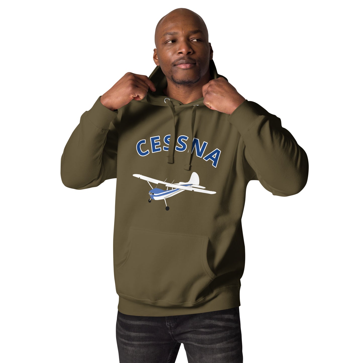 CESSNA 170 White-blue airplane cozy unisex Hoodie