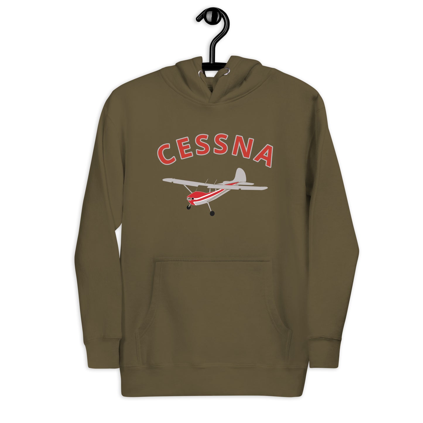 CESSNA 170 polished grey - red airplane cozy unisex Hoodie