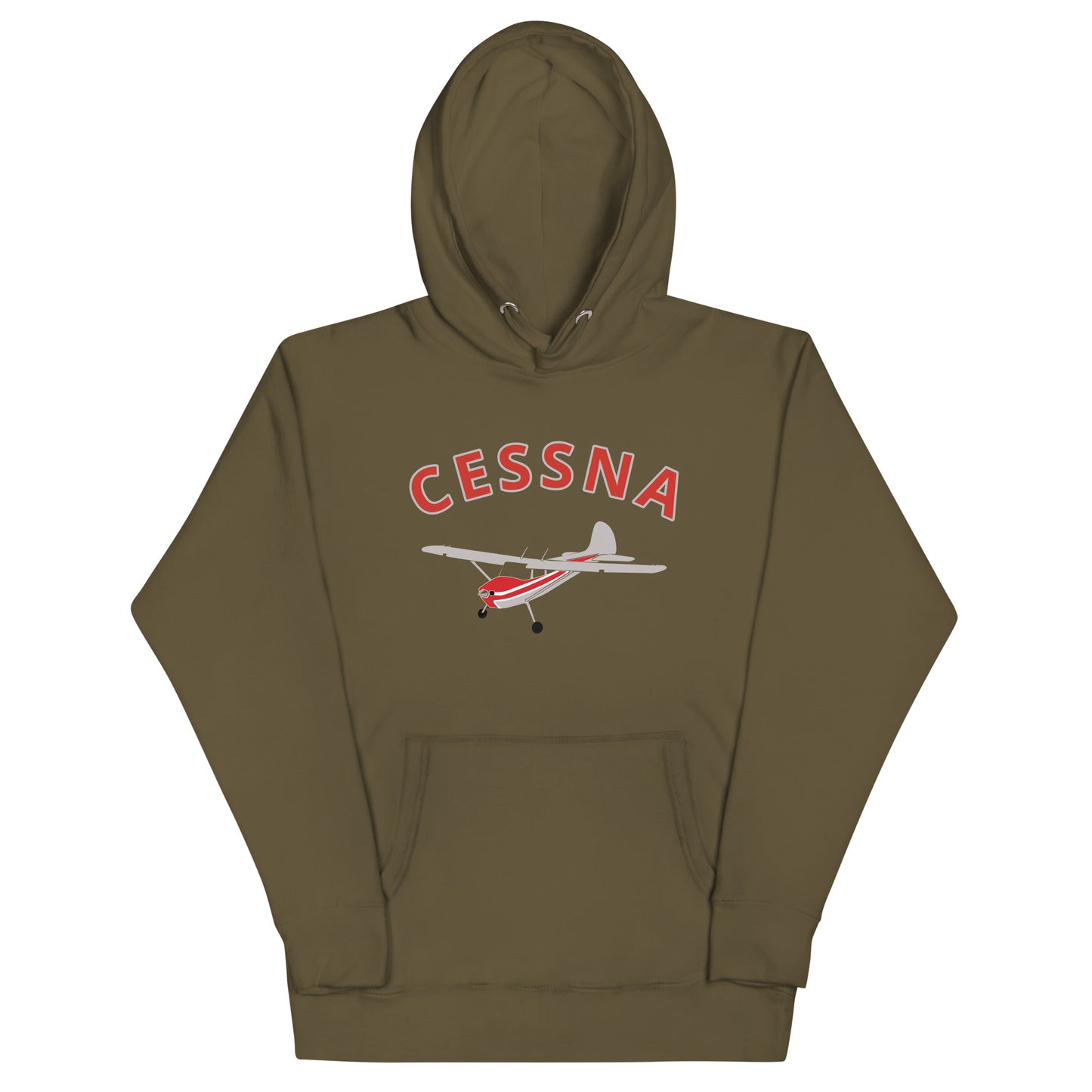 CESSNA 170 polished grey - red airplane cozy unisex Hoodie