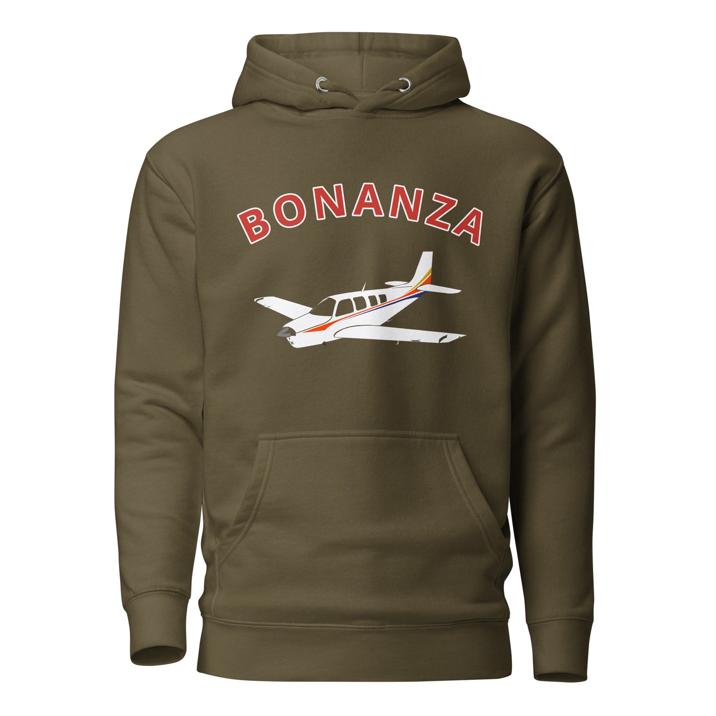 BONANZA A36 White with Stripe aircraft Printed Cozy Unisex Aviation Hoodie