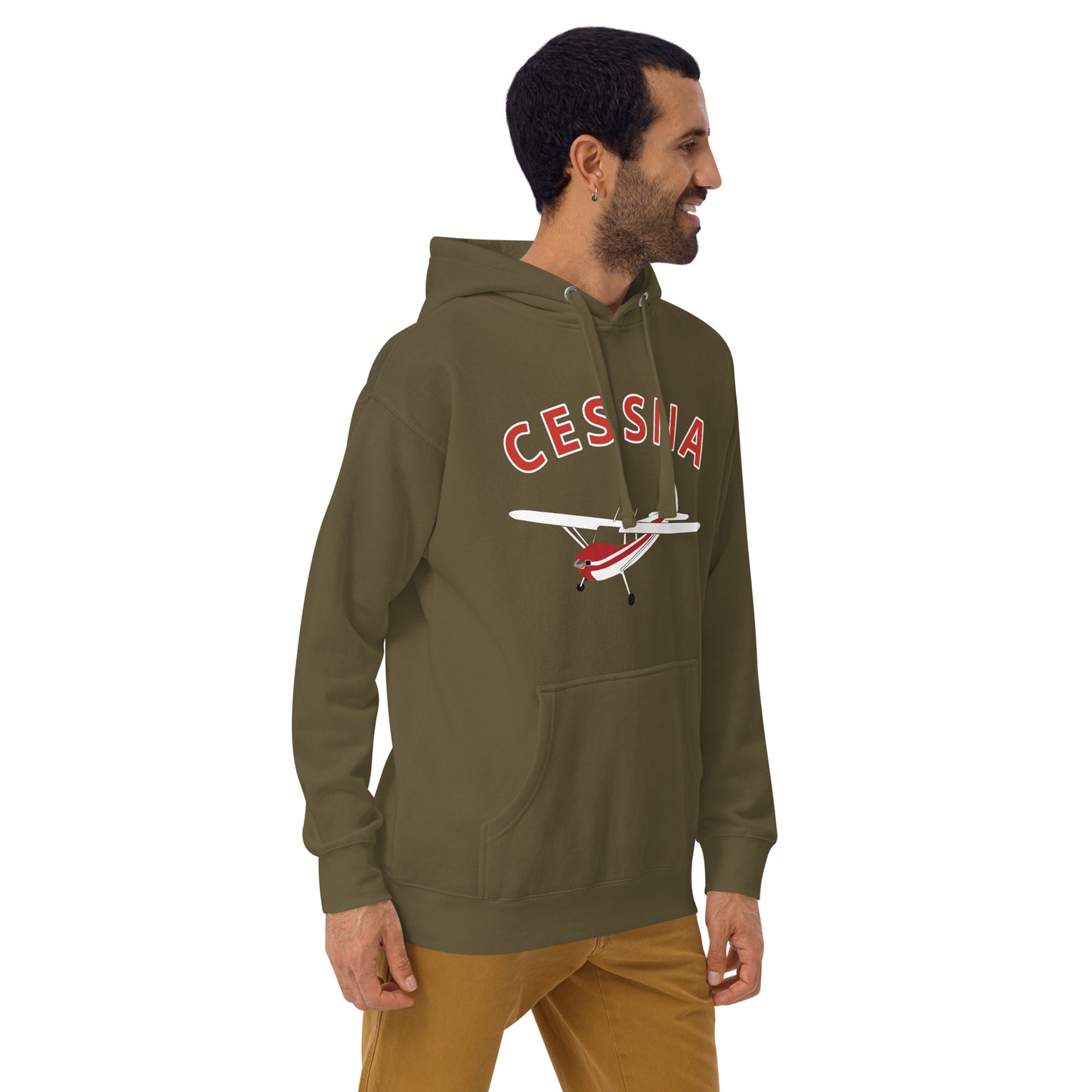 CESSNA 140 White - Red trim aircraft Cozy aviation Unisex Hoodie