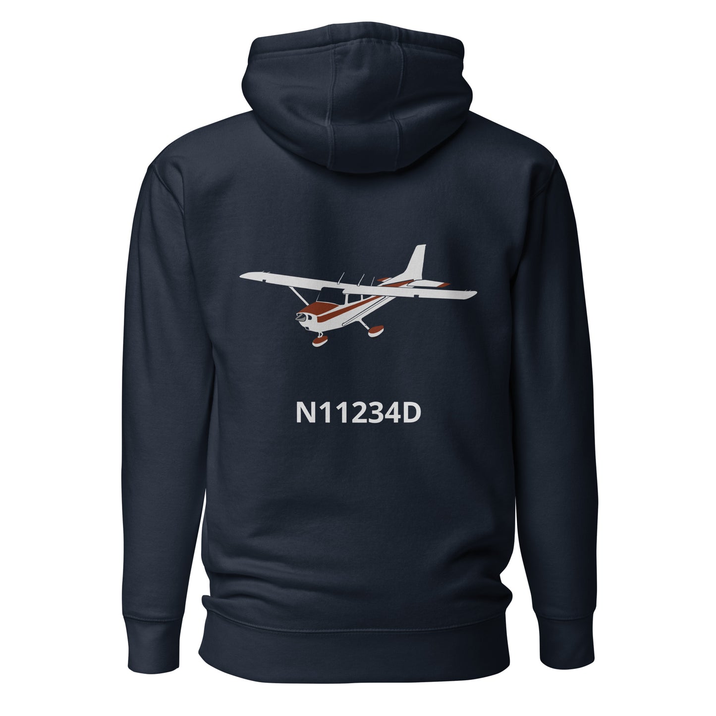 CESSNA 172 retro maroon Back Print with front embroidery CUSTOM N Number Unisex Hoodie