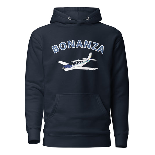 BONANZA A36 White - Blue aircraft  Printed Cozy Unisex Aviation Hoodie