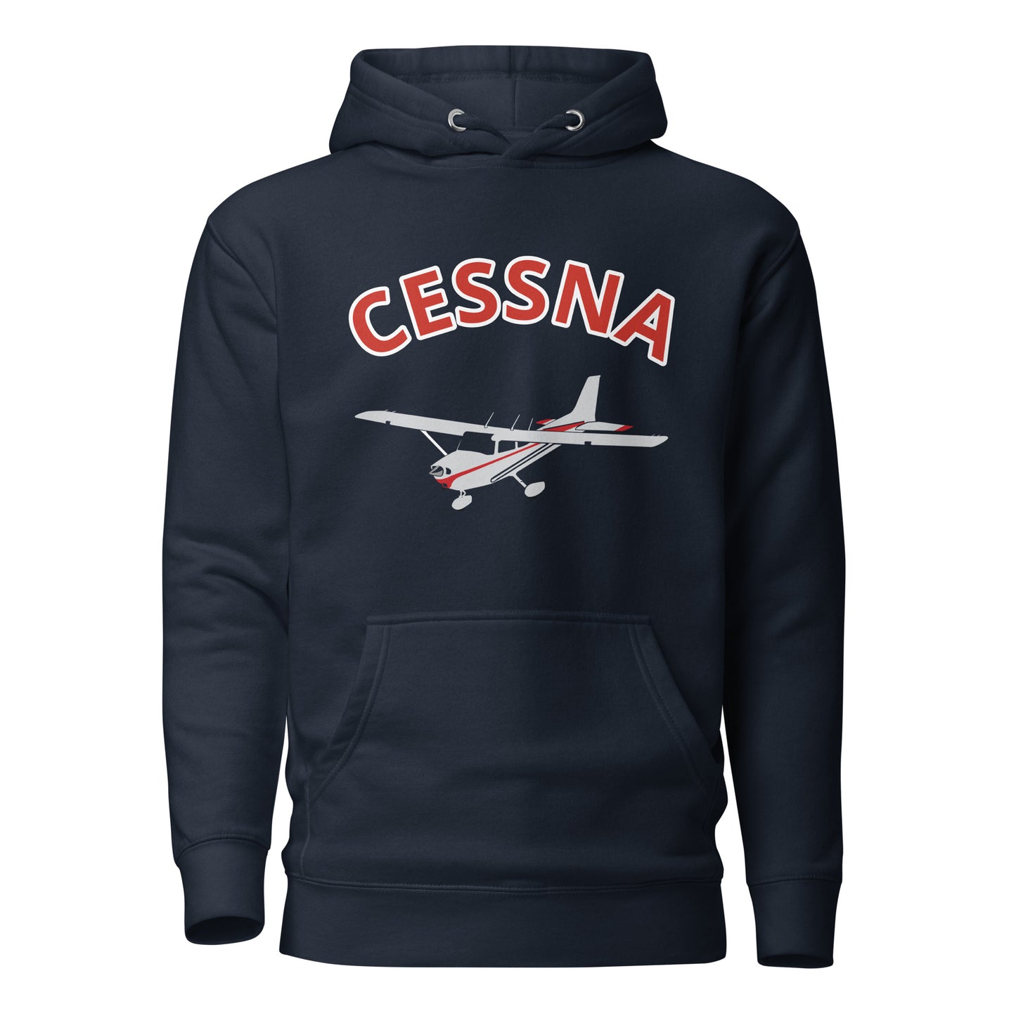 CESSNA 172 polished grey - red printed cozy fleece aviation Unisex Hoodie