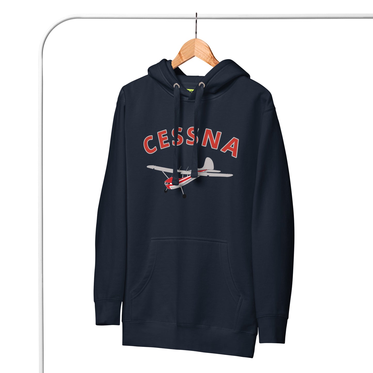 CESSNA 170 polished grey - red airplane cozy unisex Hoodie