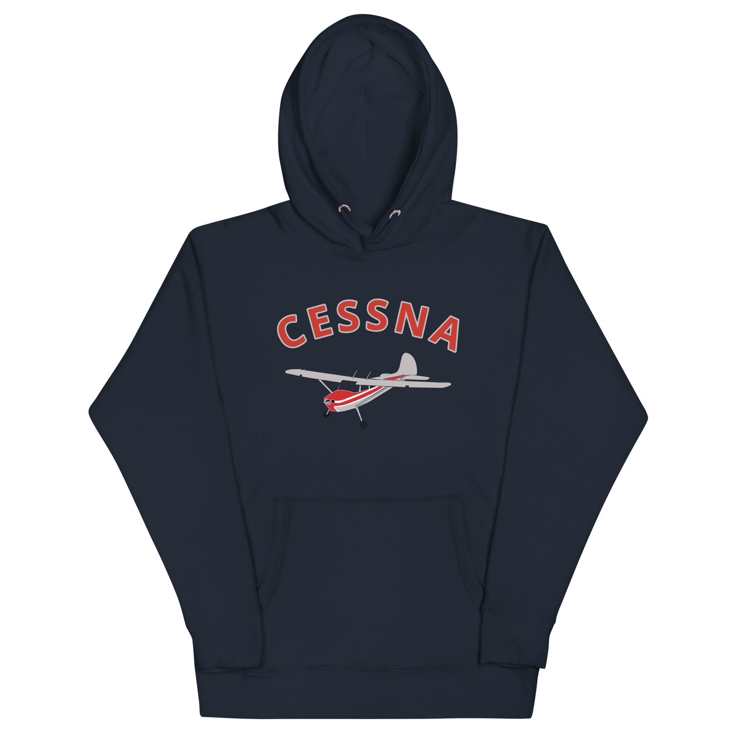 CESSNA 170 polished grey - red airplane cozy unisex Hoodie