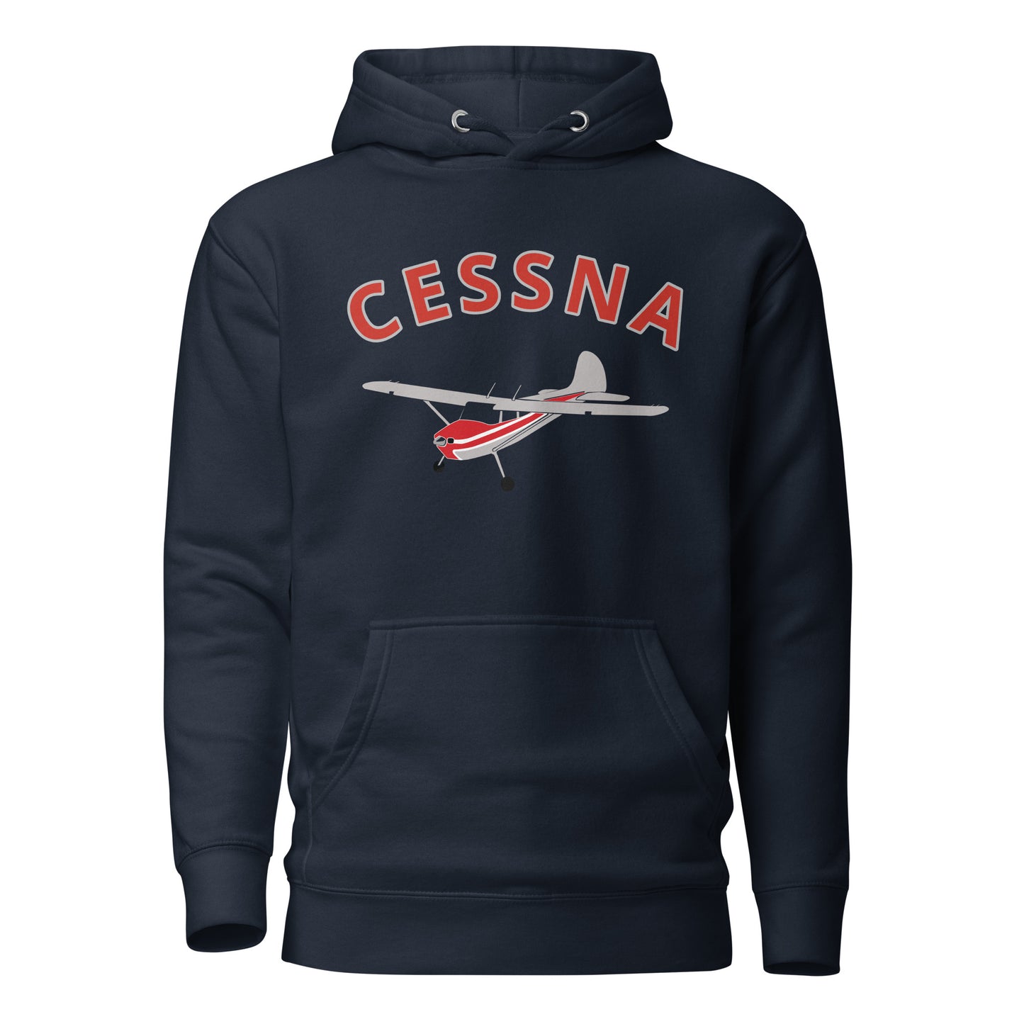 CESSNA 170 polished grey - red airplane cozy unisex Hoodie